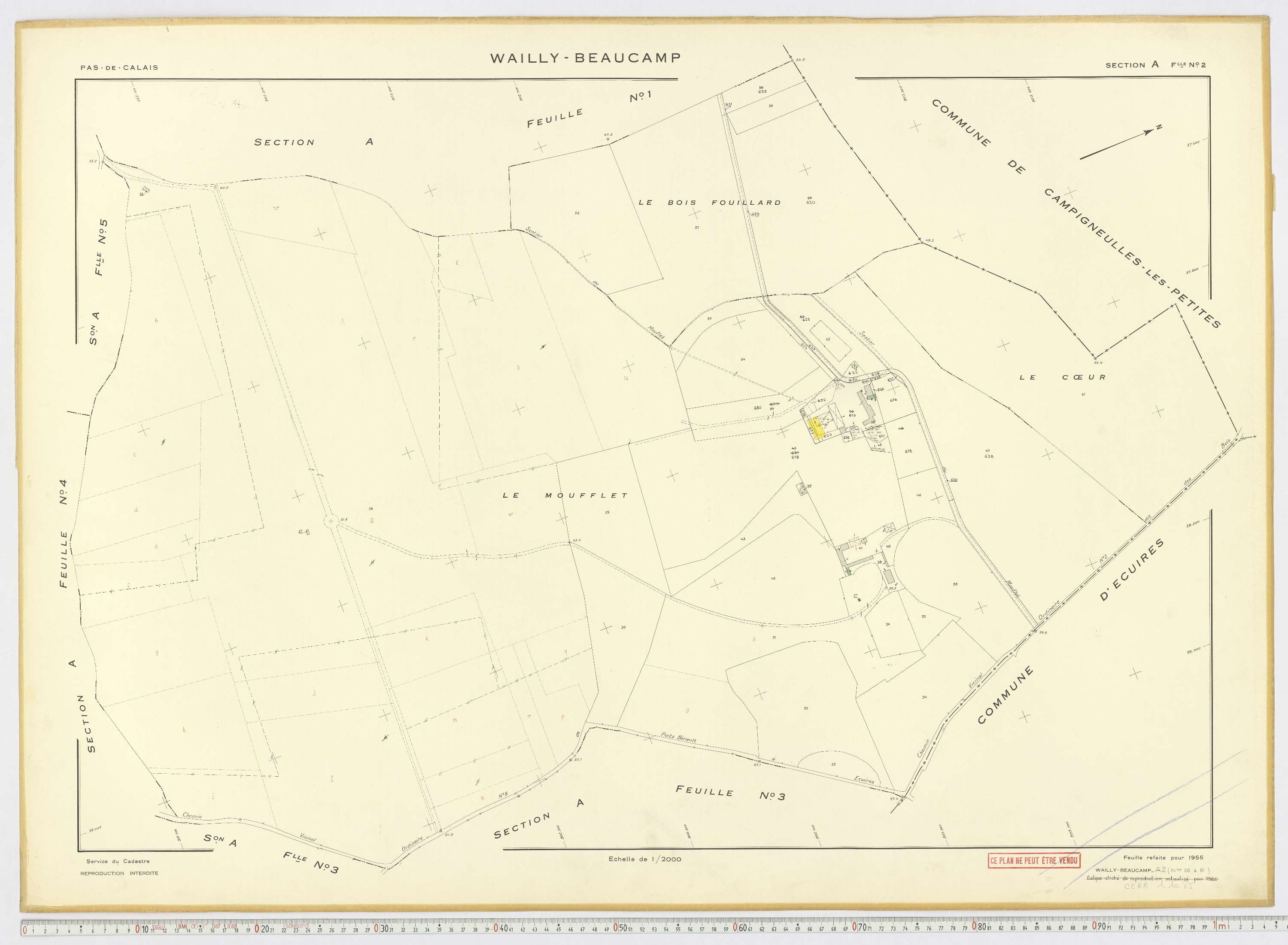 Wailly-Beaucamp - Section A, feuille 2.