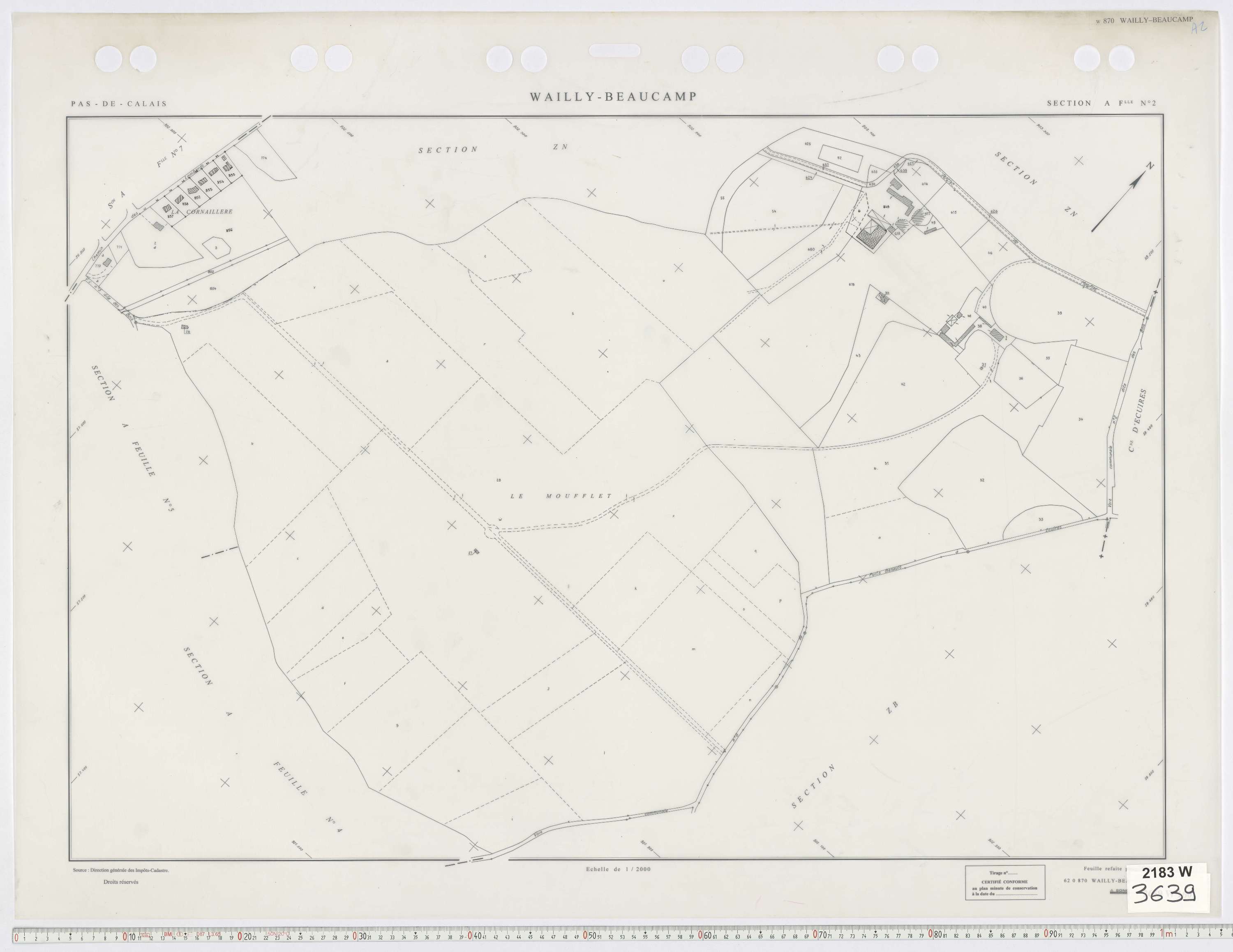 Wailly-Beaucamp - Section A, feuille 2.
