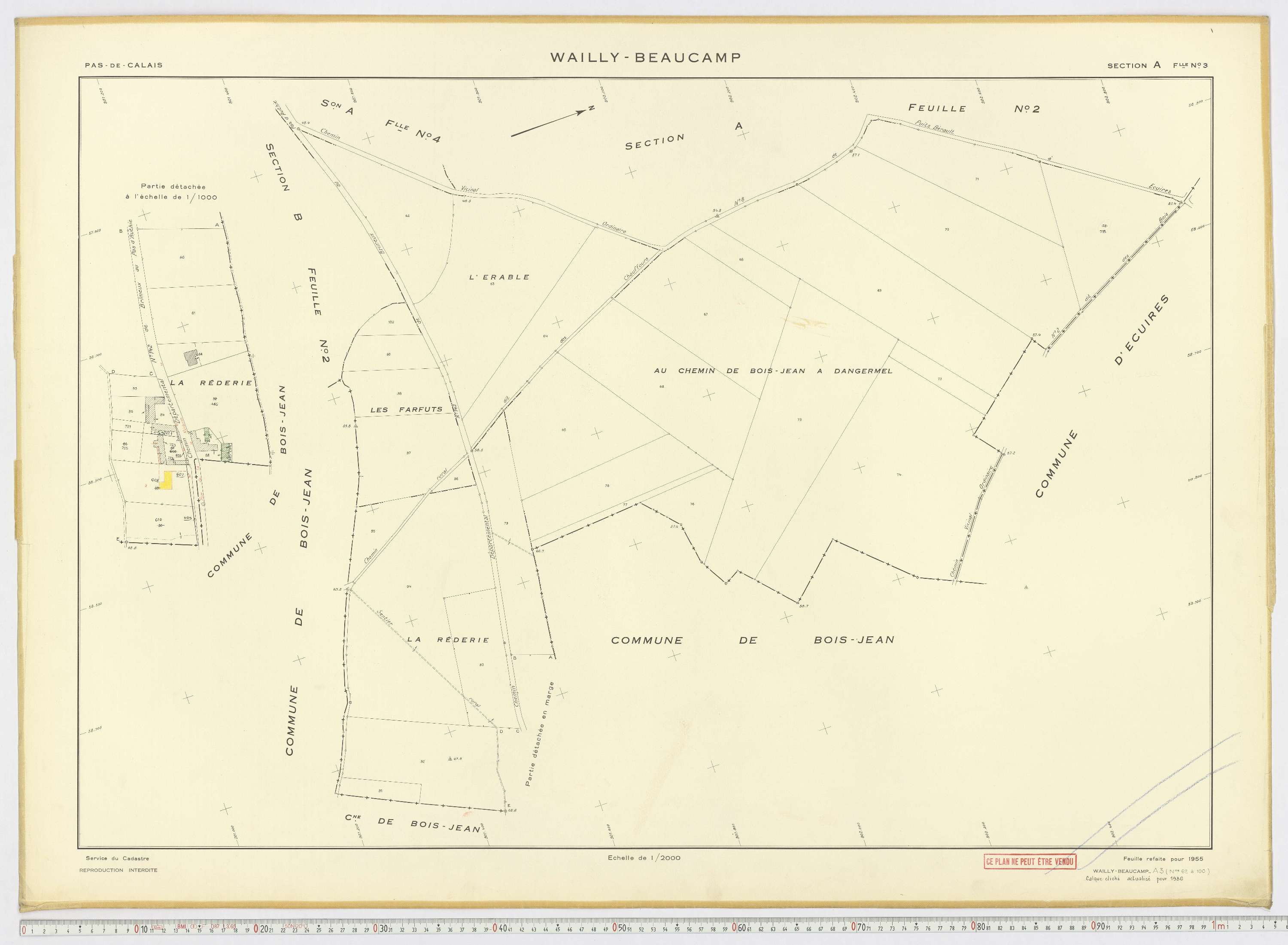 Wailly-Beaucamp - Section A, feuille 3.