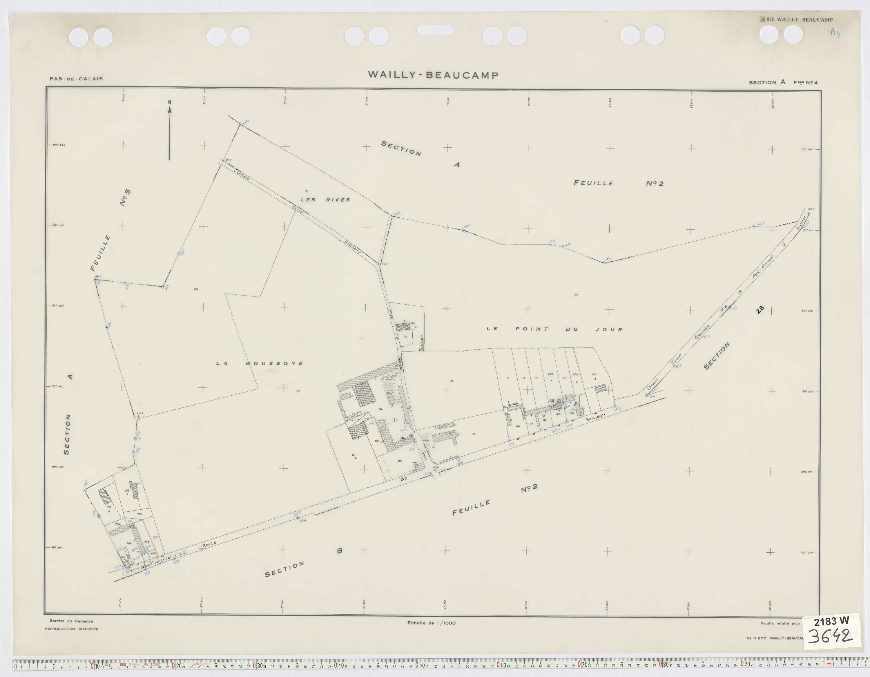 Wailly-Beaucamp - Section A, feuille 4.