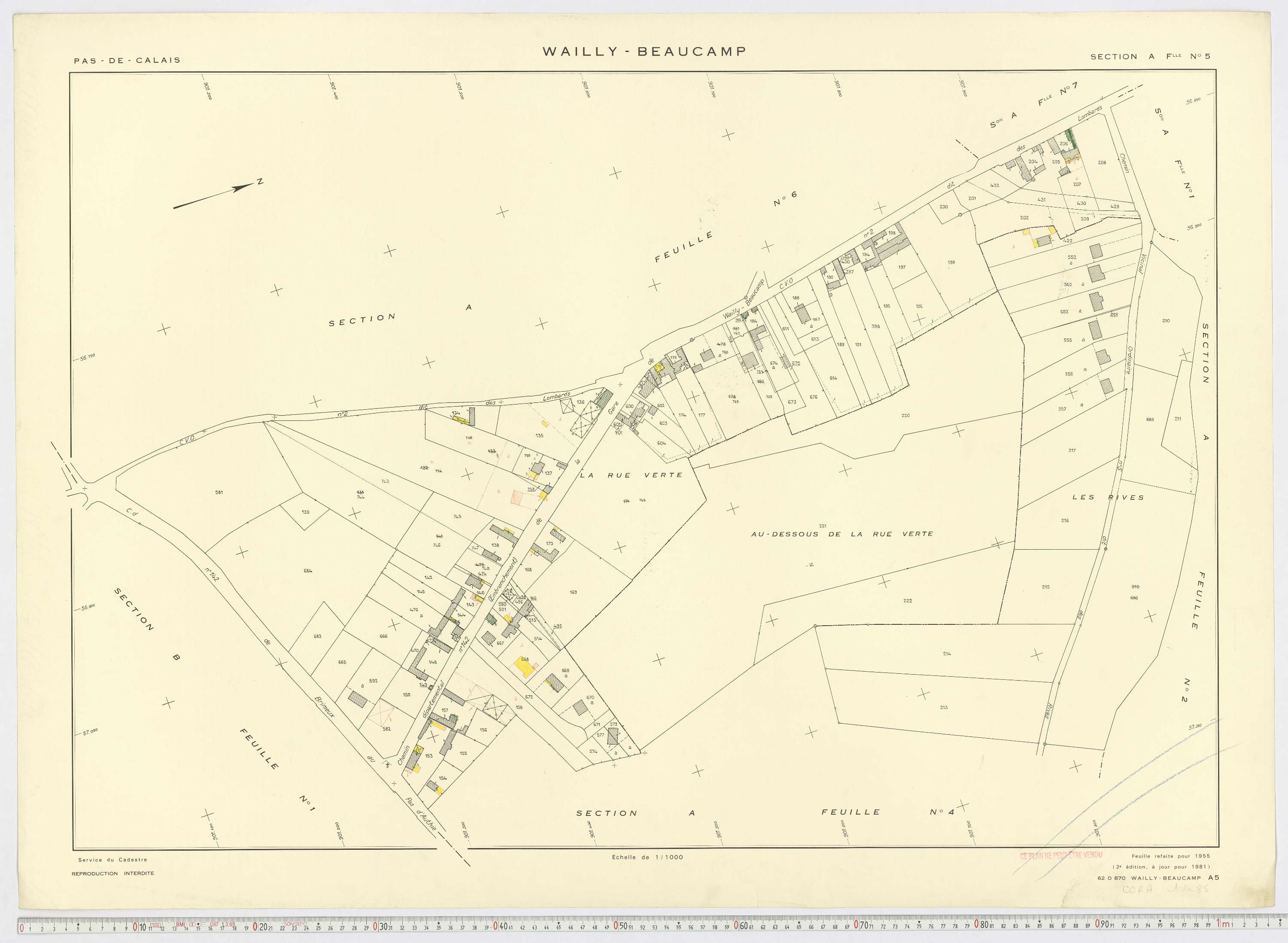 Wailly-Beaucamp - Section A, feuille 5.