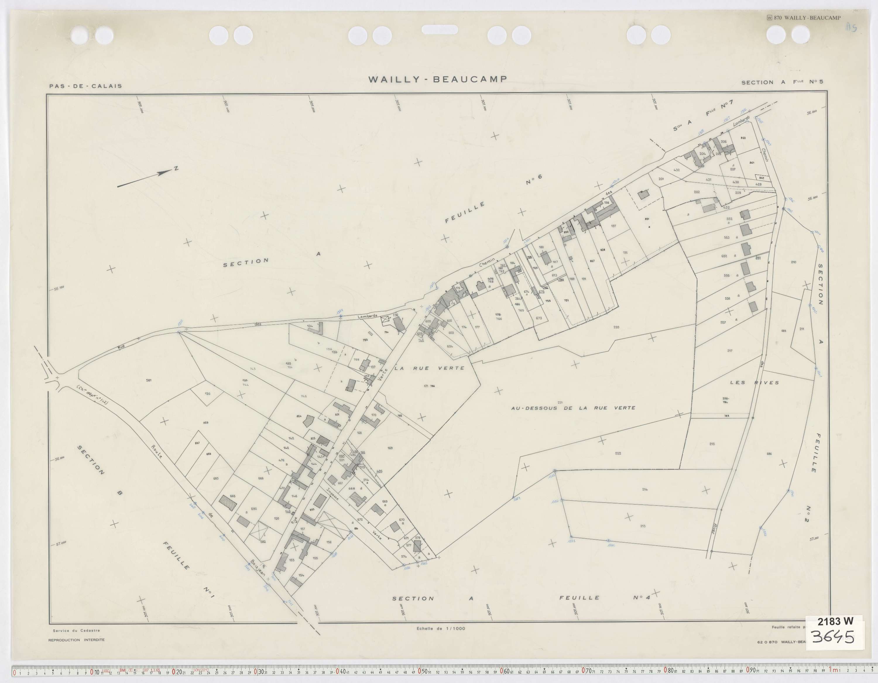 Wailly-Beaucamp - Section A, feuille 5.