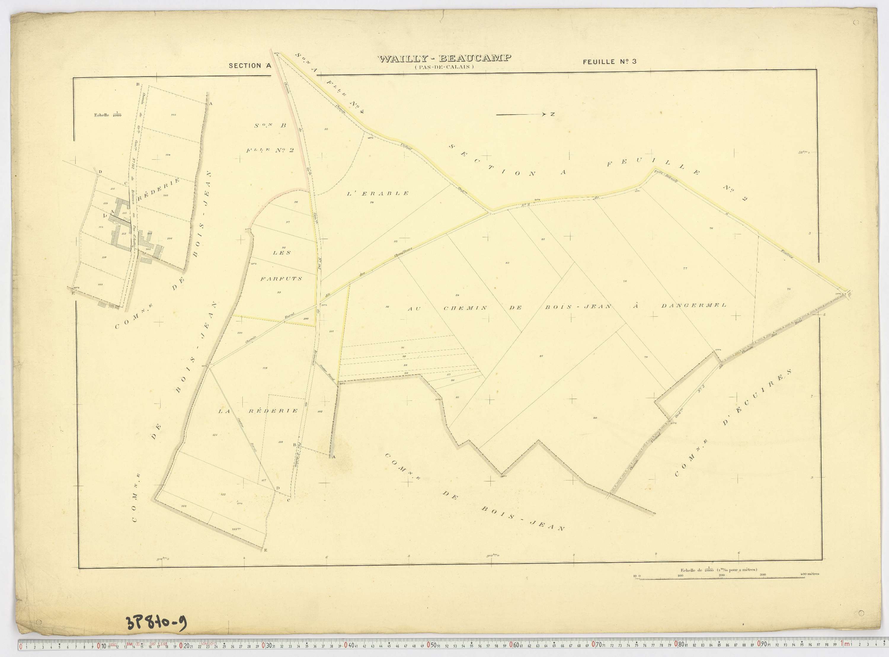 Wailly-Beaucamp - Section A, feuille 3.