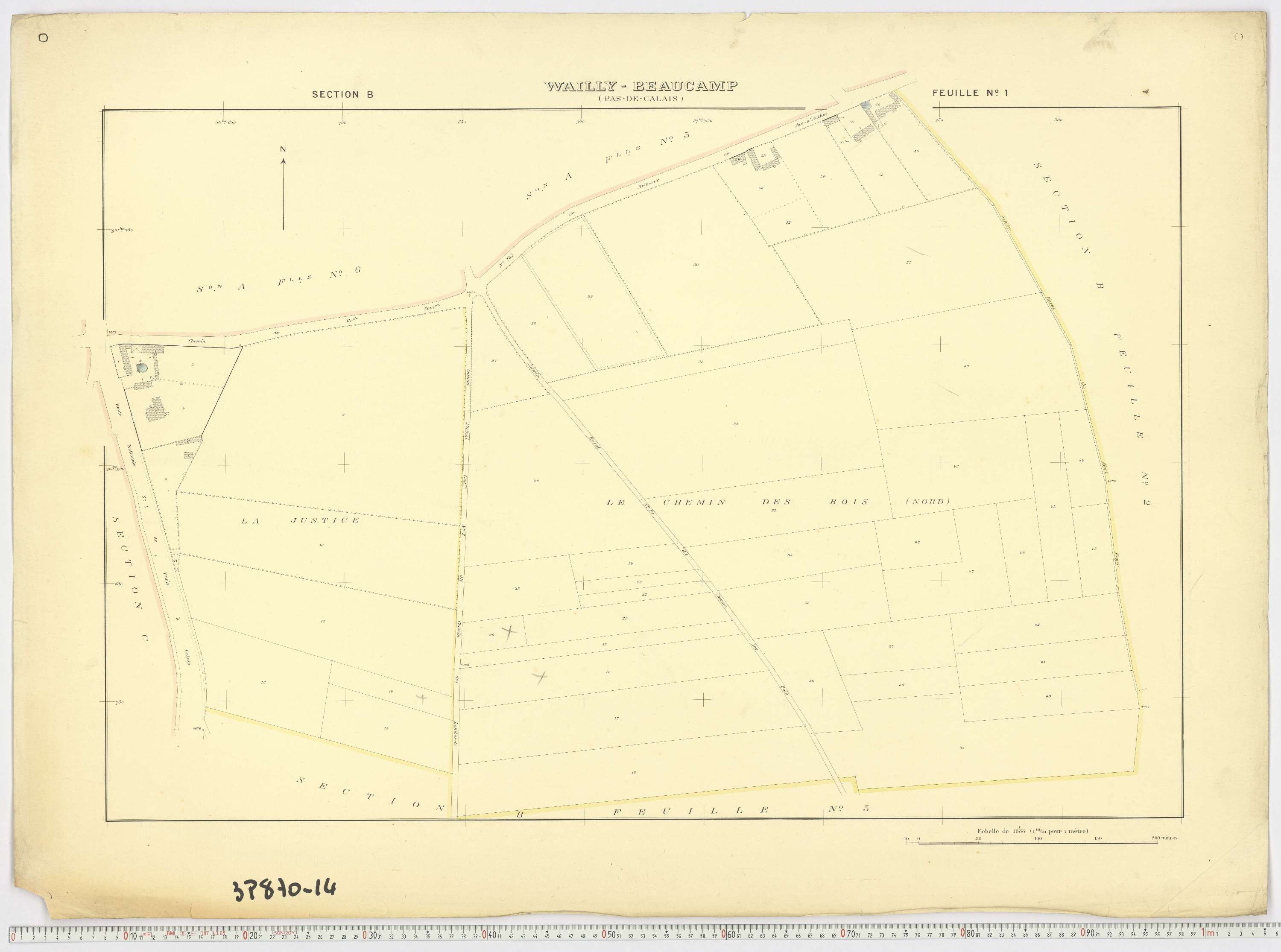 Wailly-Beaucamp - Section B, feuille 1.
