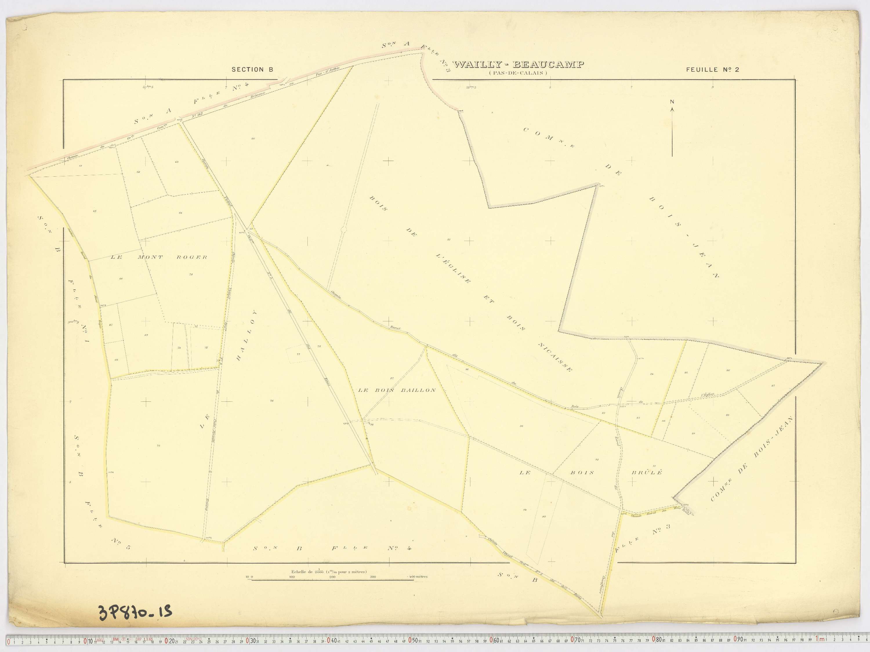 Wailly-Beaucamp - Section B, feuille 2.
