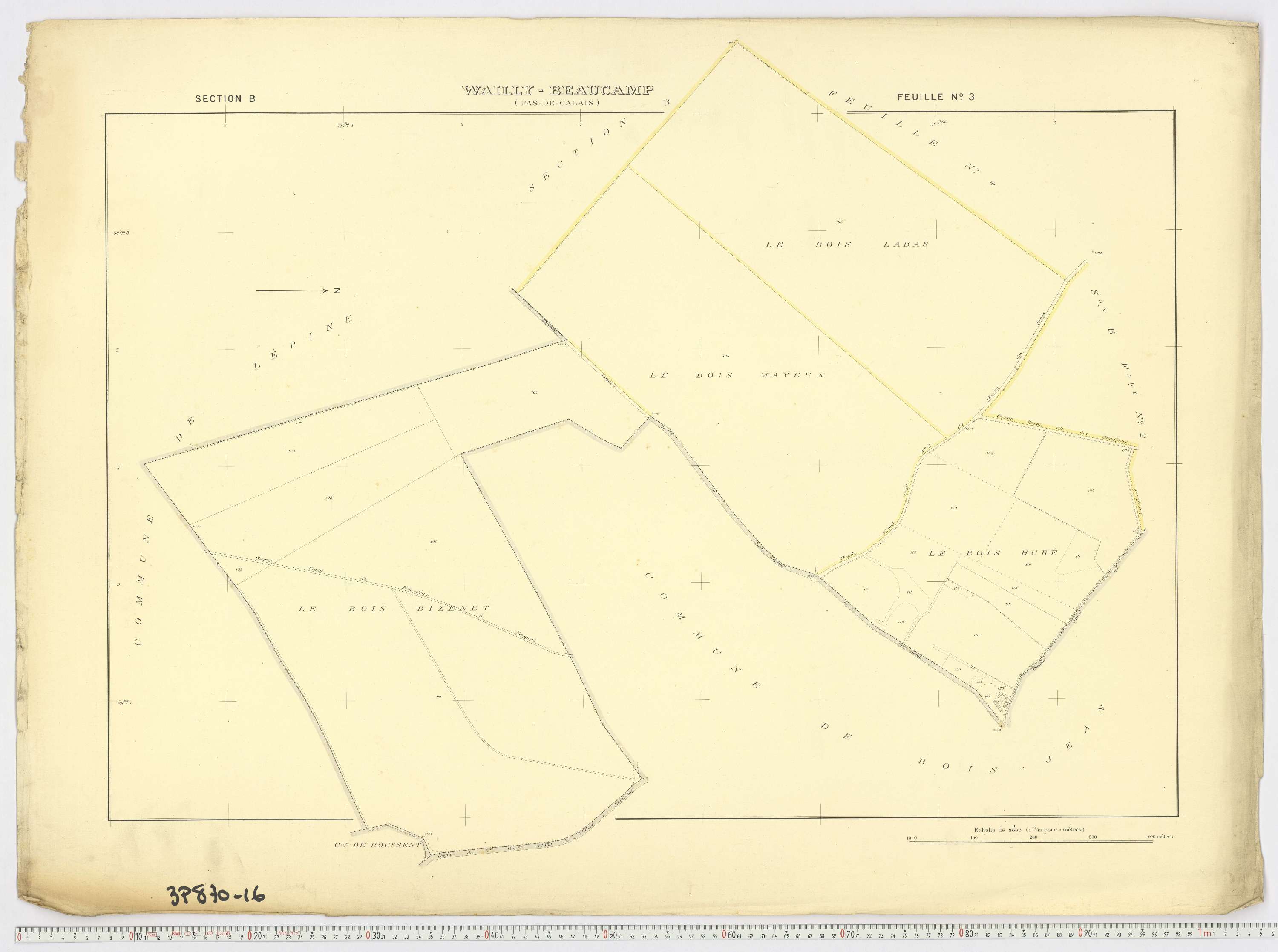 Wailly-Beaucamp - Section B, feuille 3.