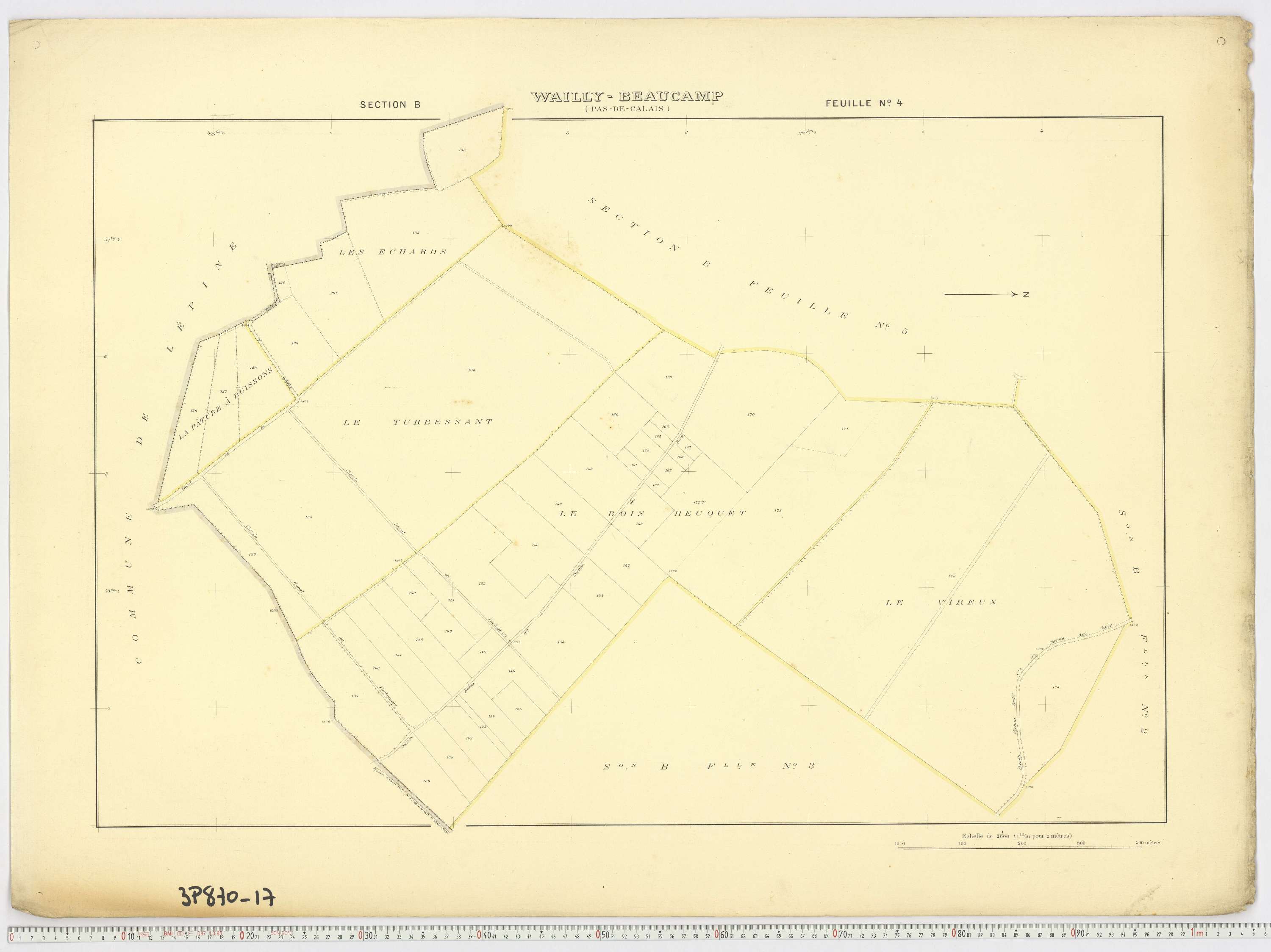 Wailly-Beaucamp - Section B, feuille 4.