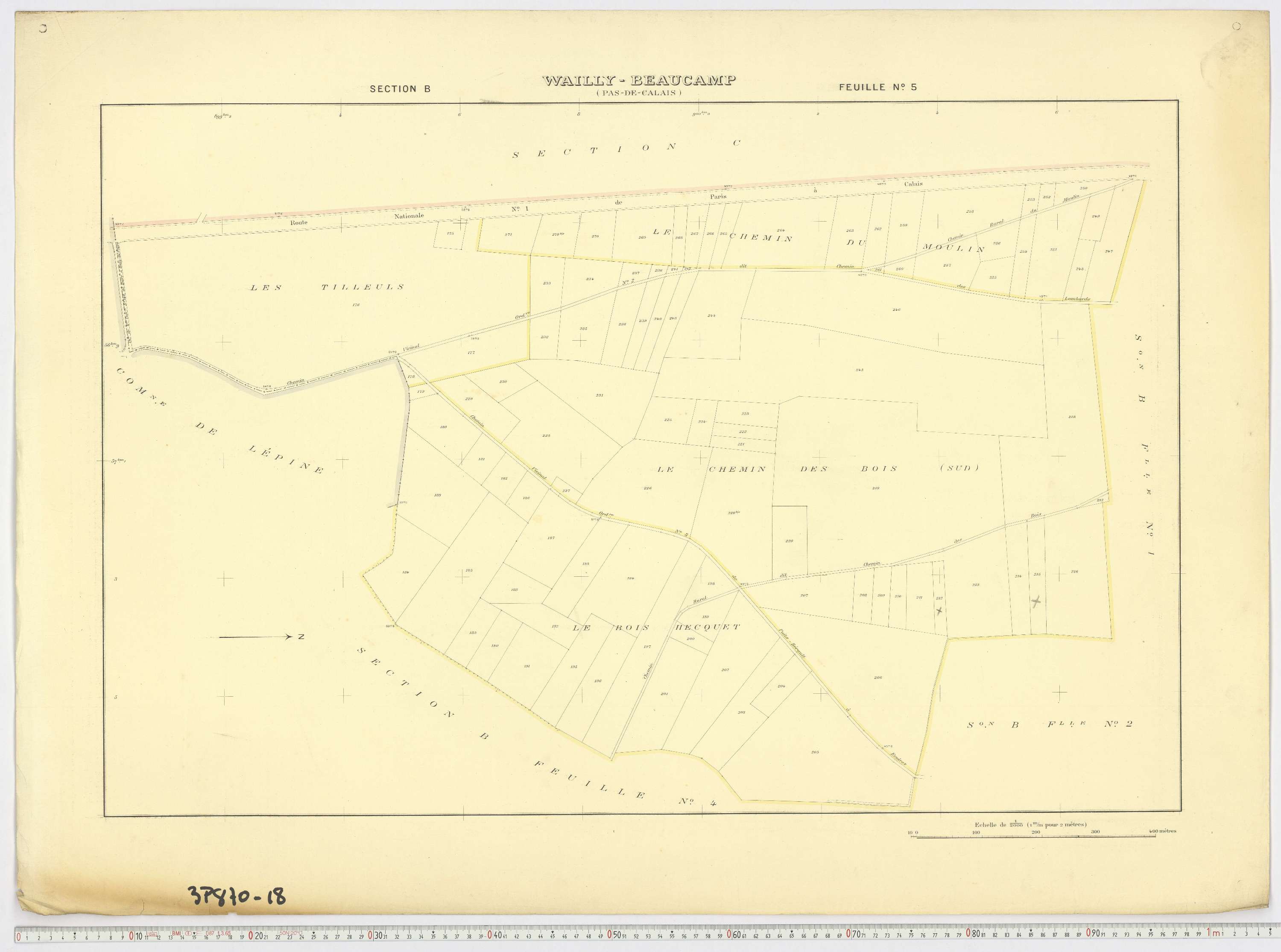 Wailly-Beaucamp - Section B, feuille 5.