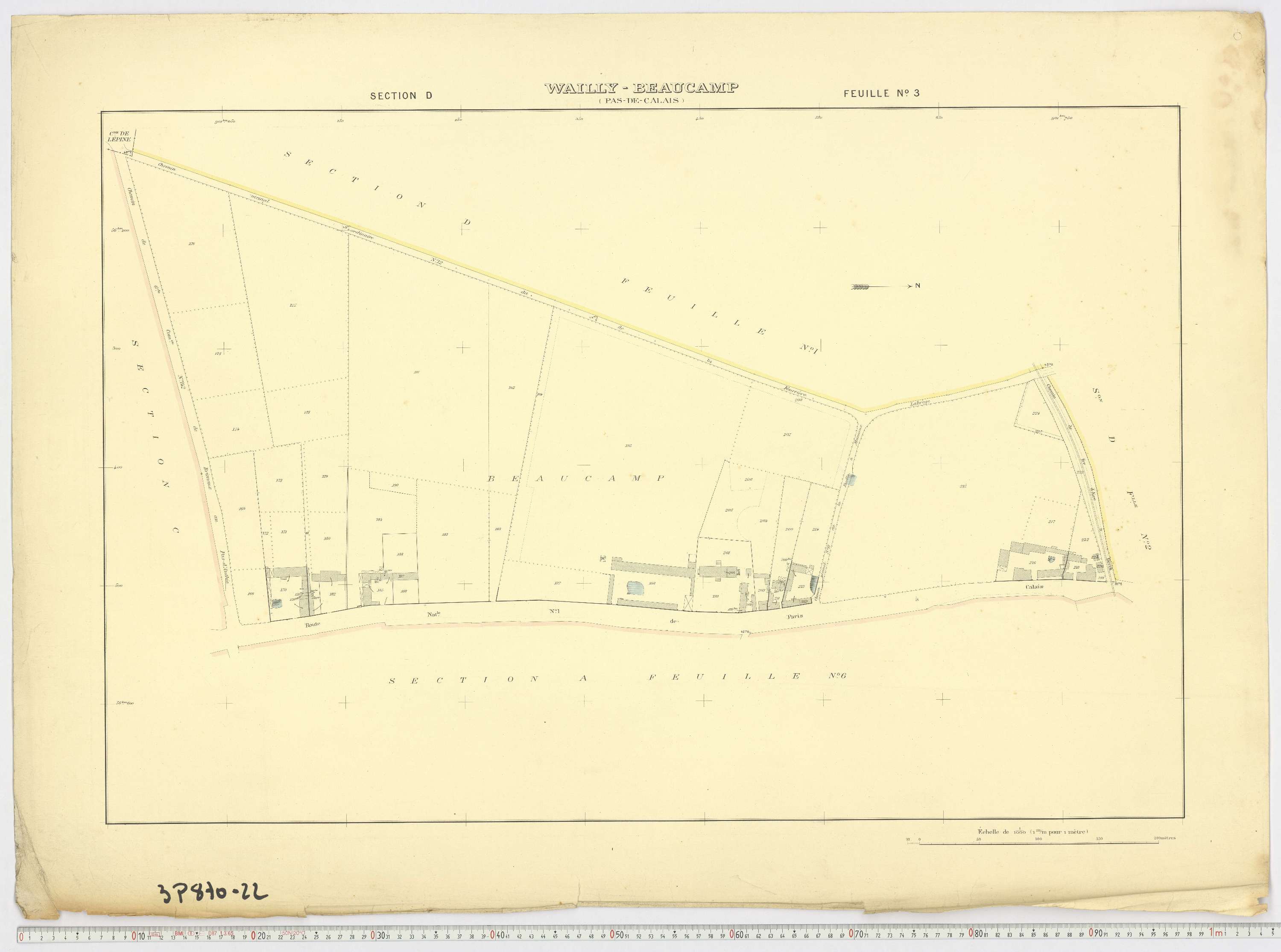 Wailly-Beaucamp - Section D, feuille 3.