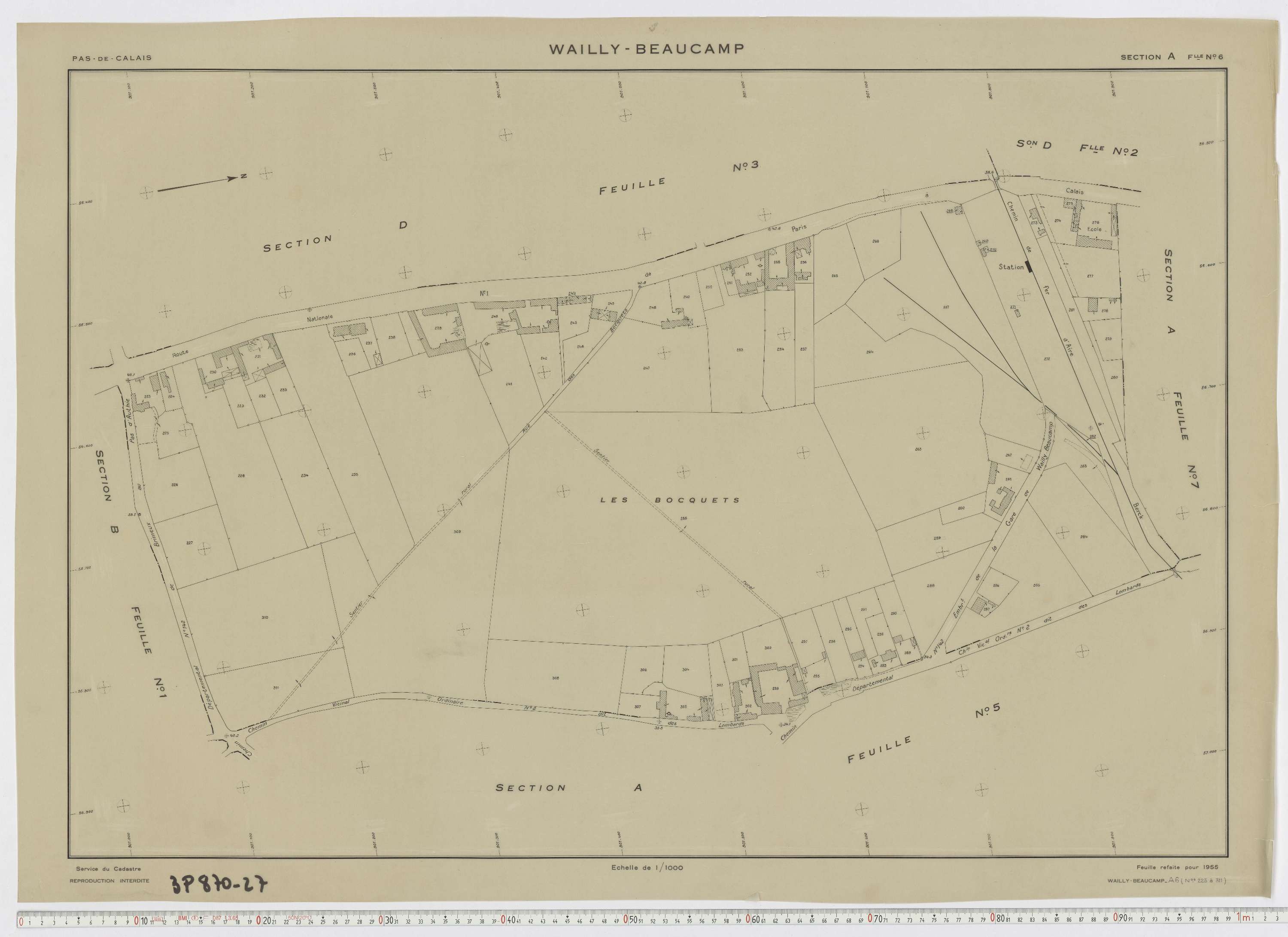 Wailly-Beaucamp - Section A, feuille 6.