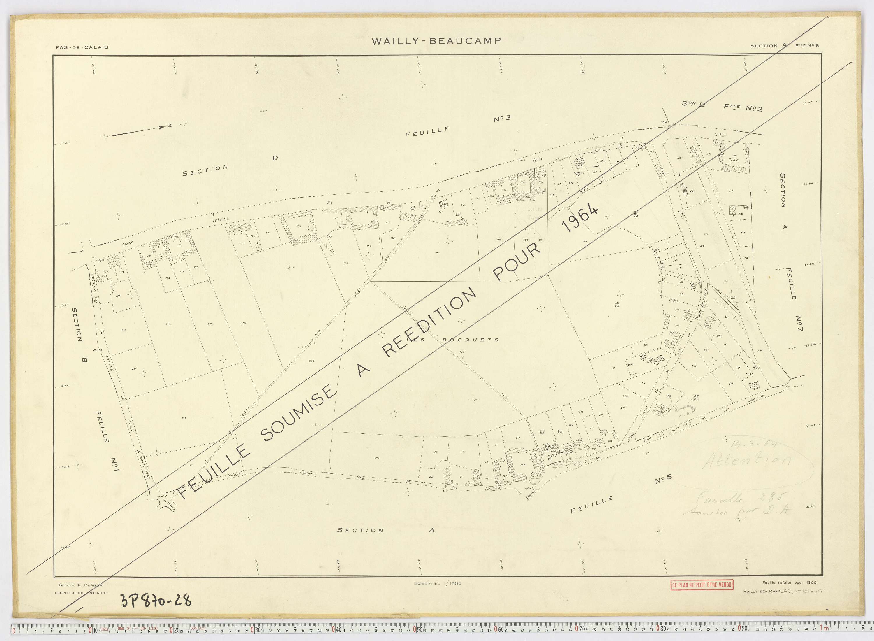 Wailly-Beaucamp - Section A, feuille 6.