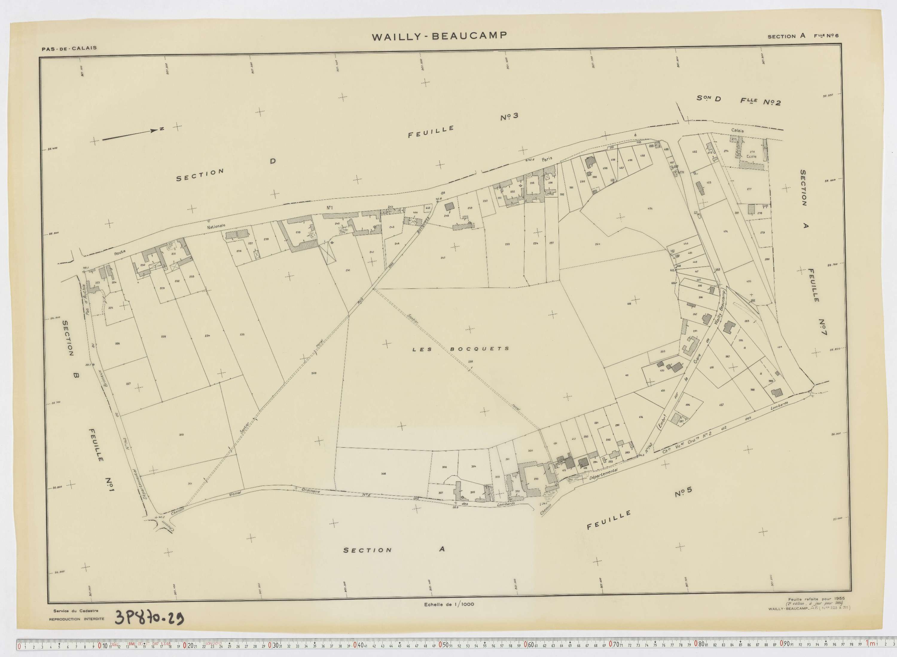Wailly-Beaucamp - Section A, feuille 6.
