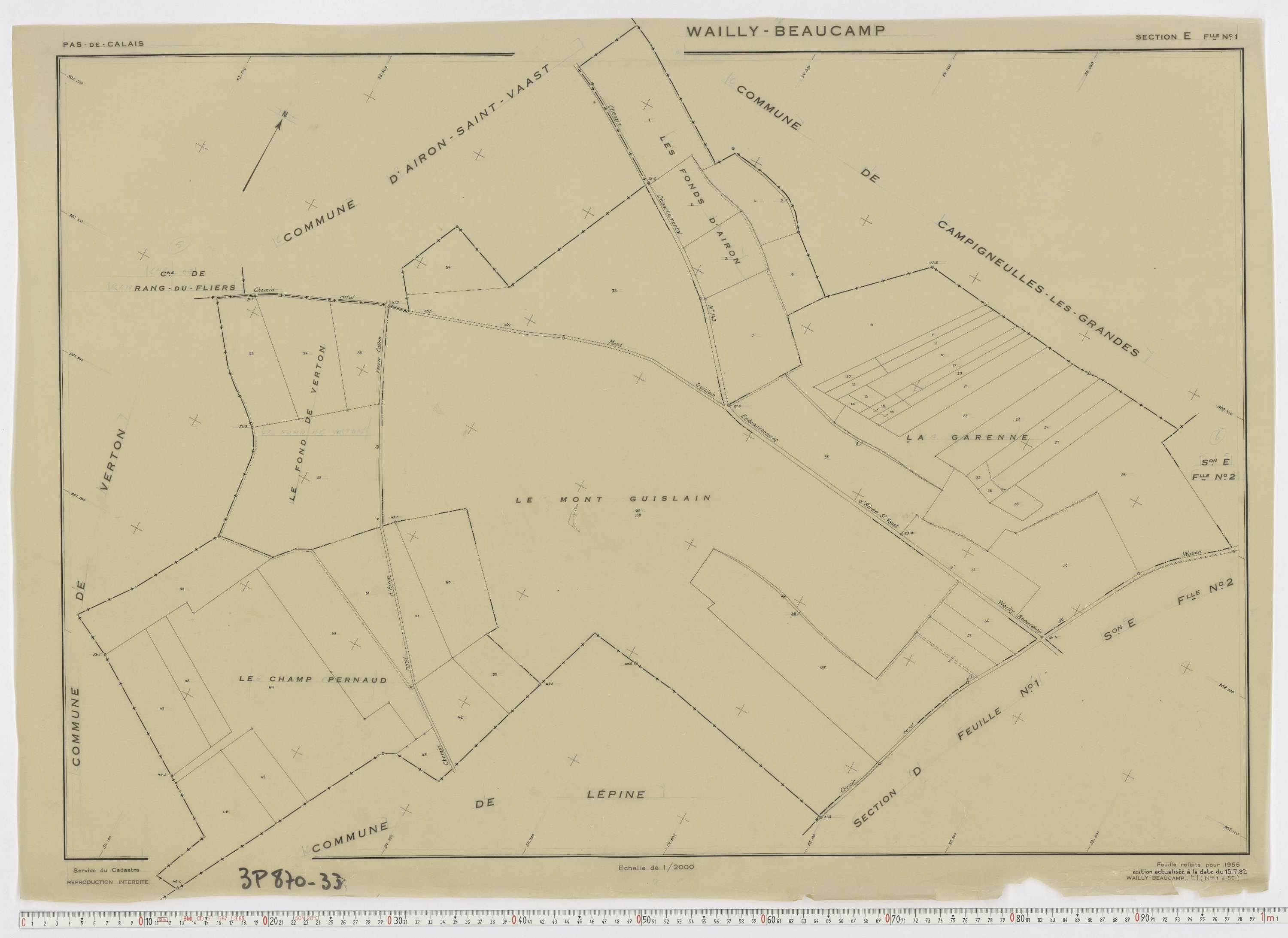 Wailly-Beaucamp - Section E, feuille 1.