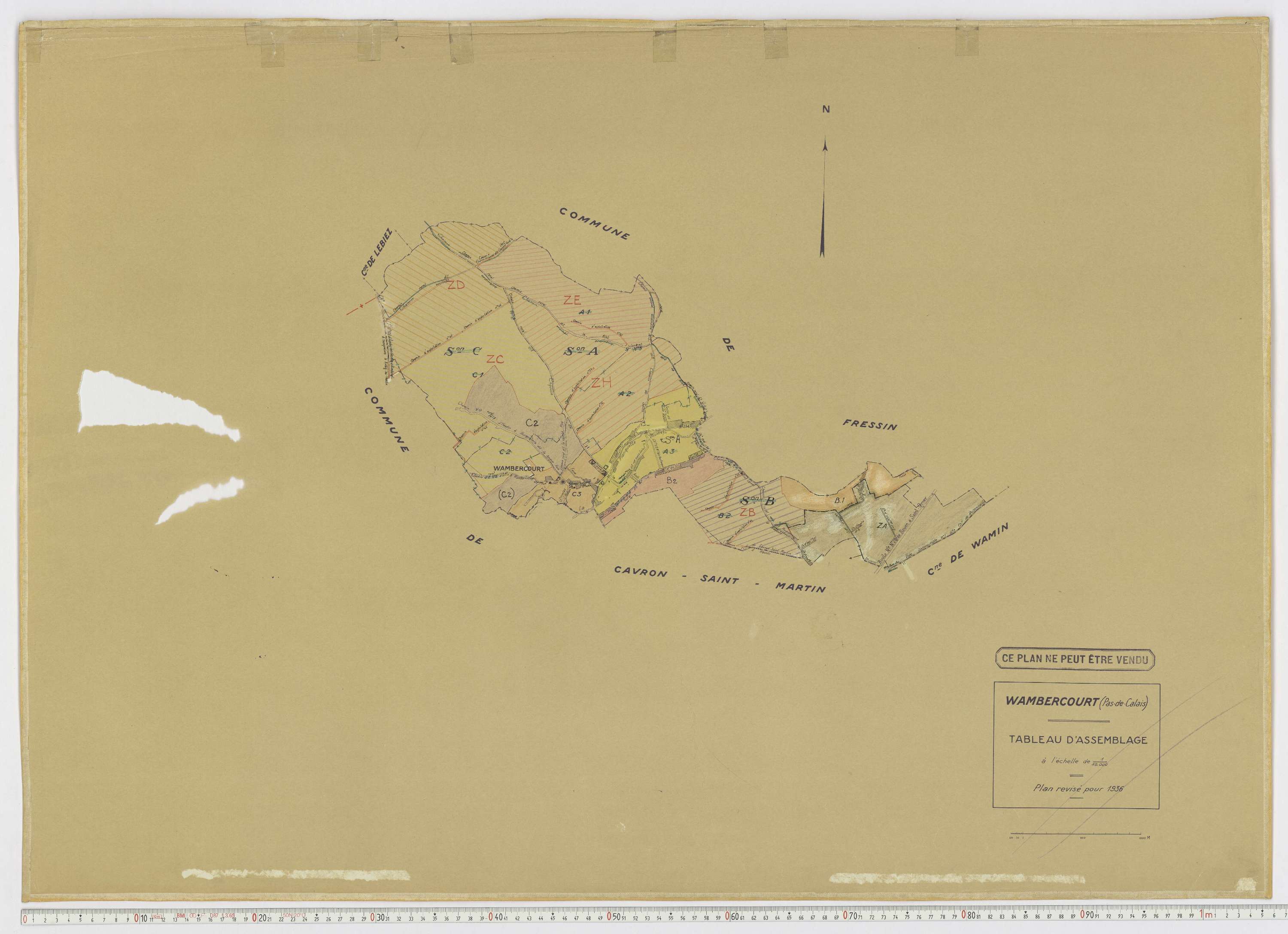 Wambercourt - Tableau d'assemblage.