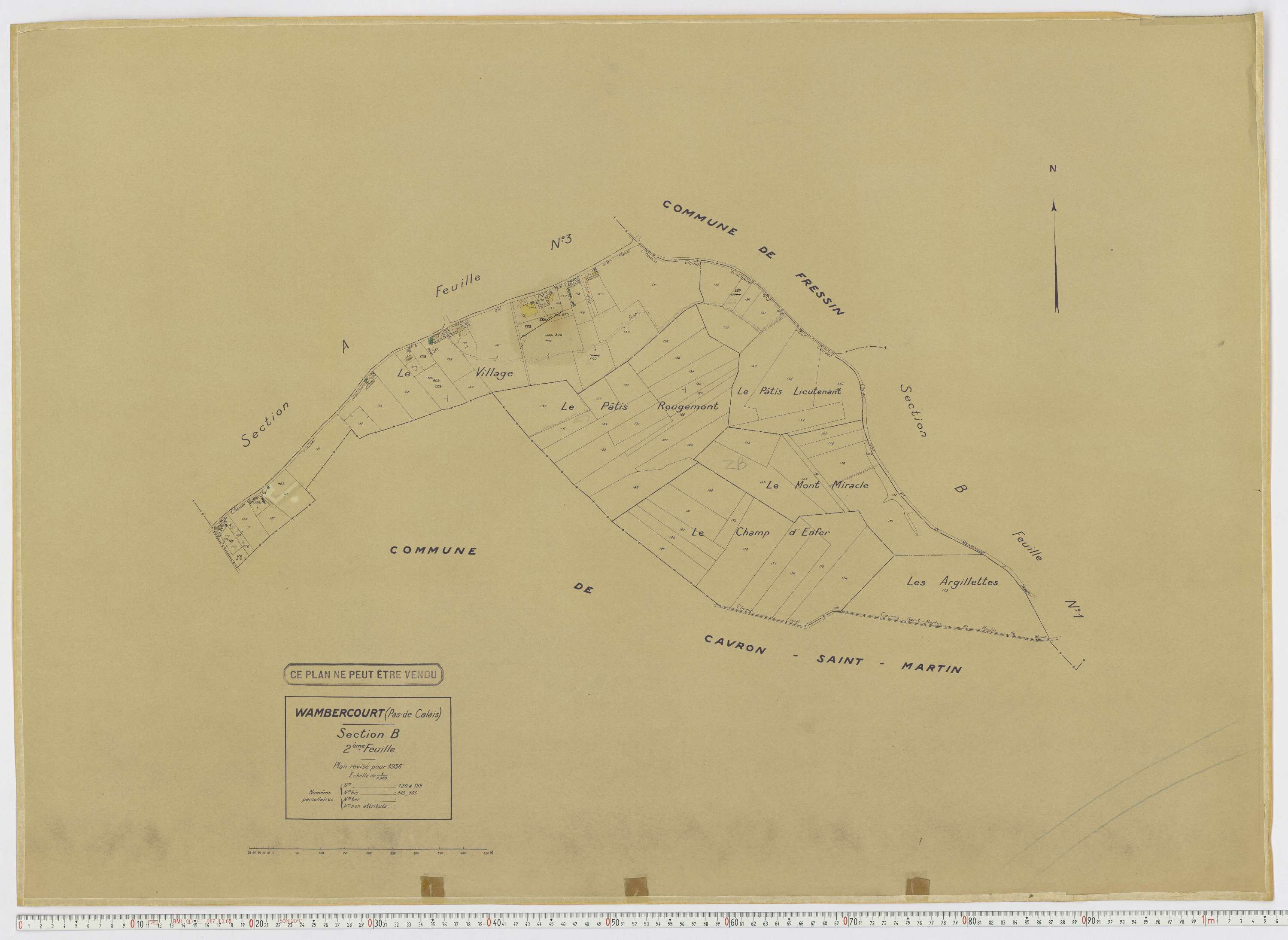 Wambercourt - Section B, feuille 2.