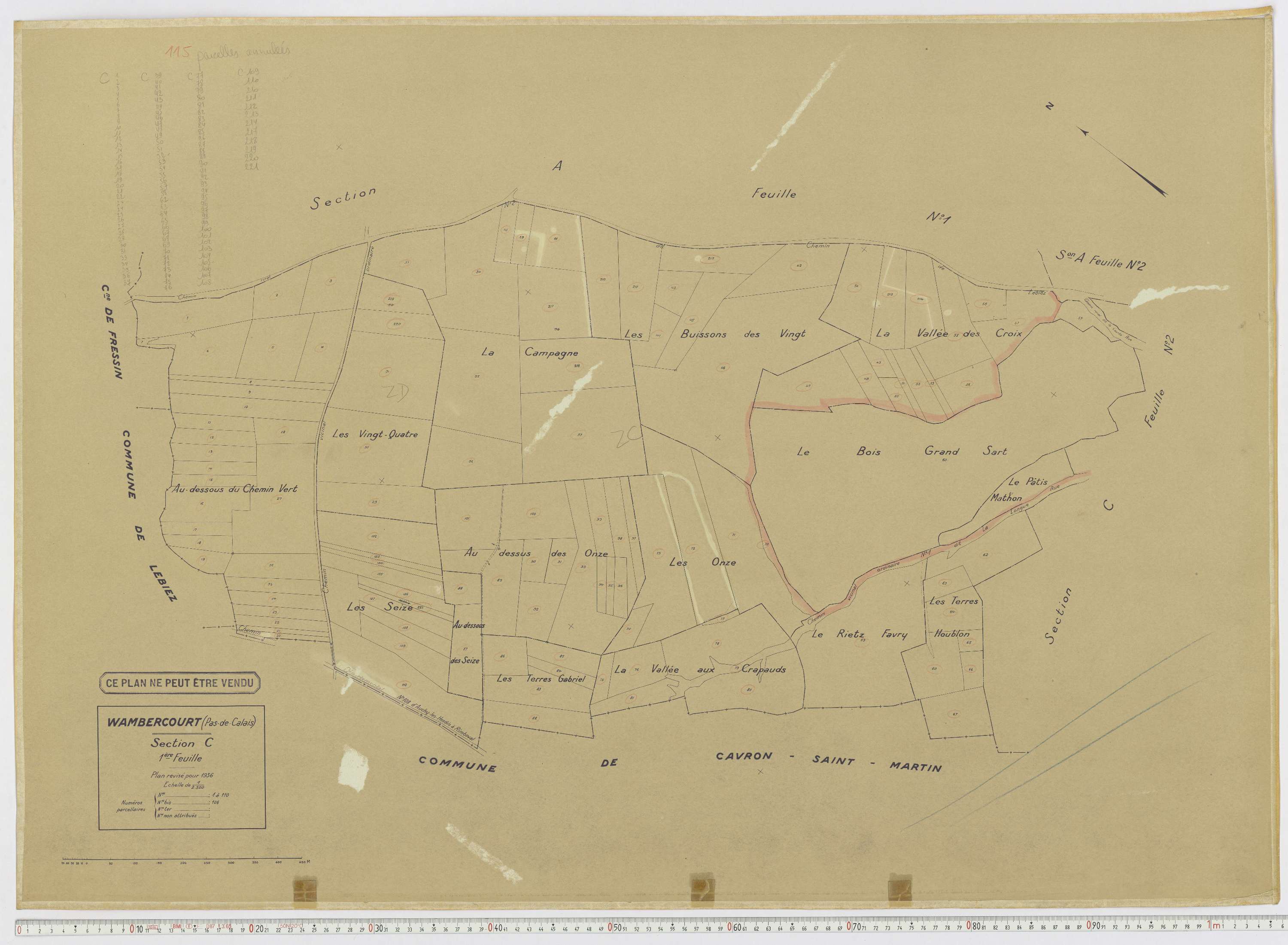 Wambercourt - Section C, feuille 1.