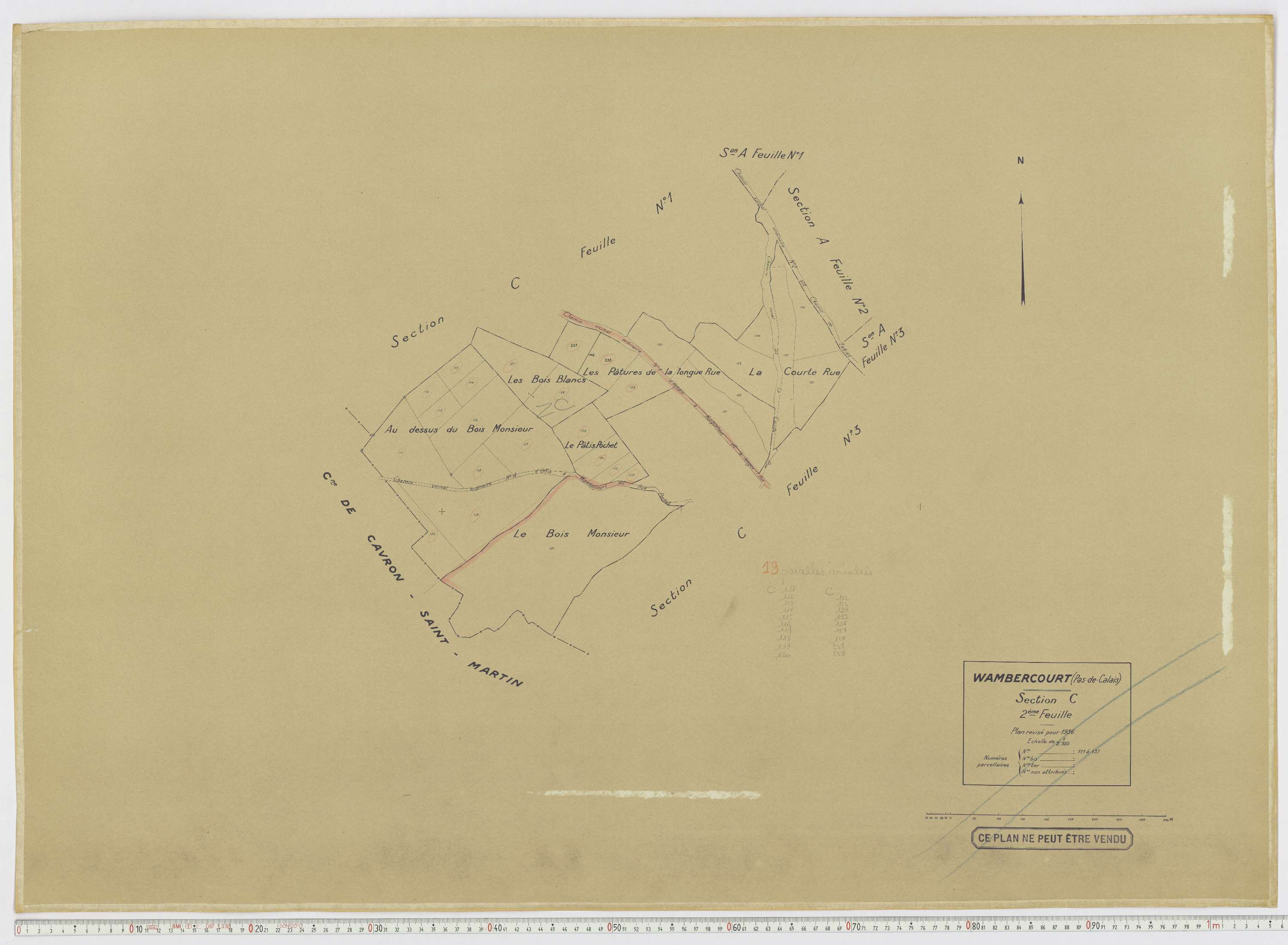 Wambercourt - Section C, feuille 2.