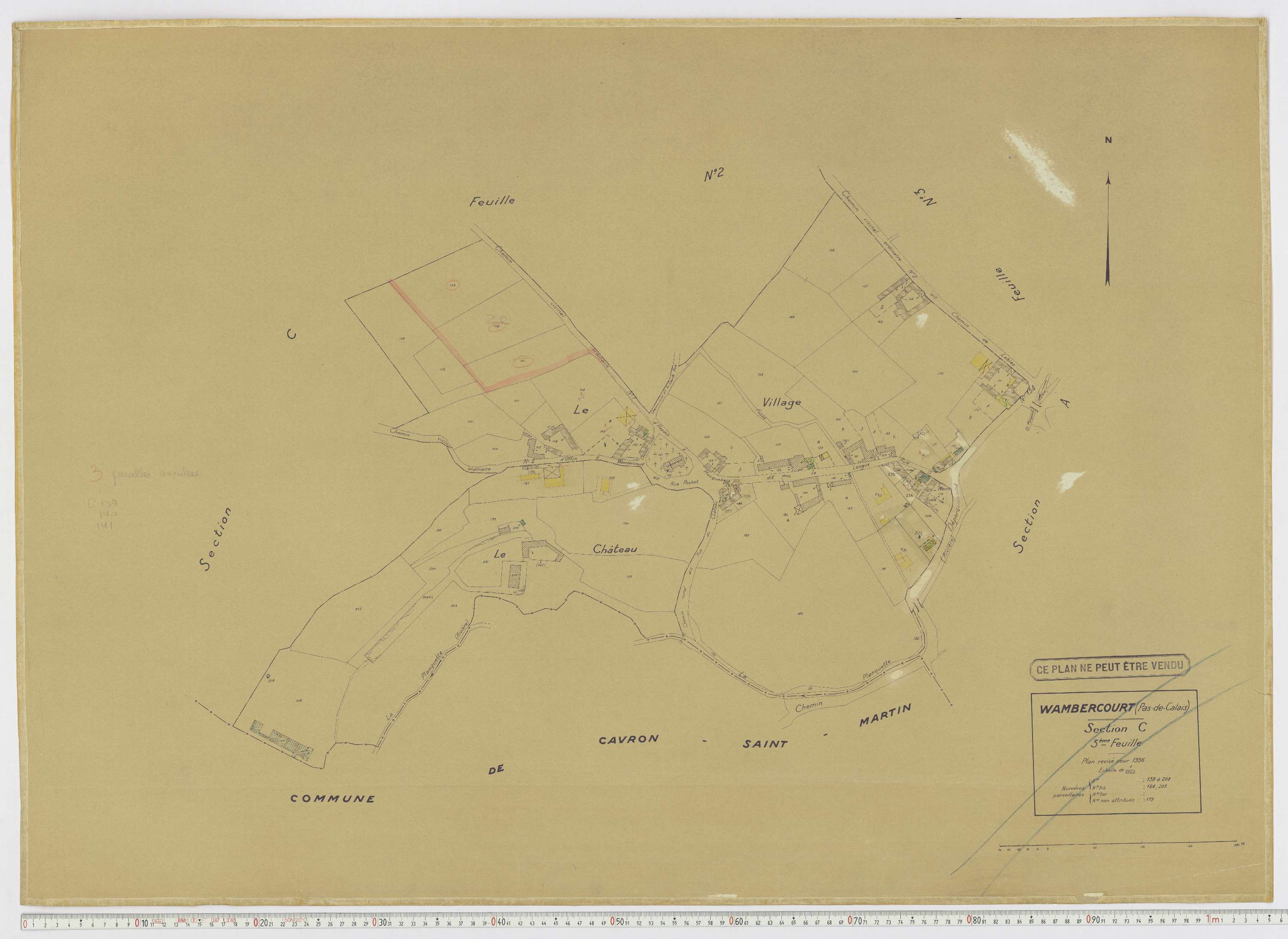 Wambercourt - Section C, feuille 3.