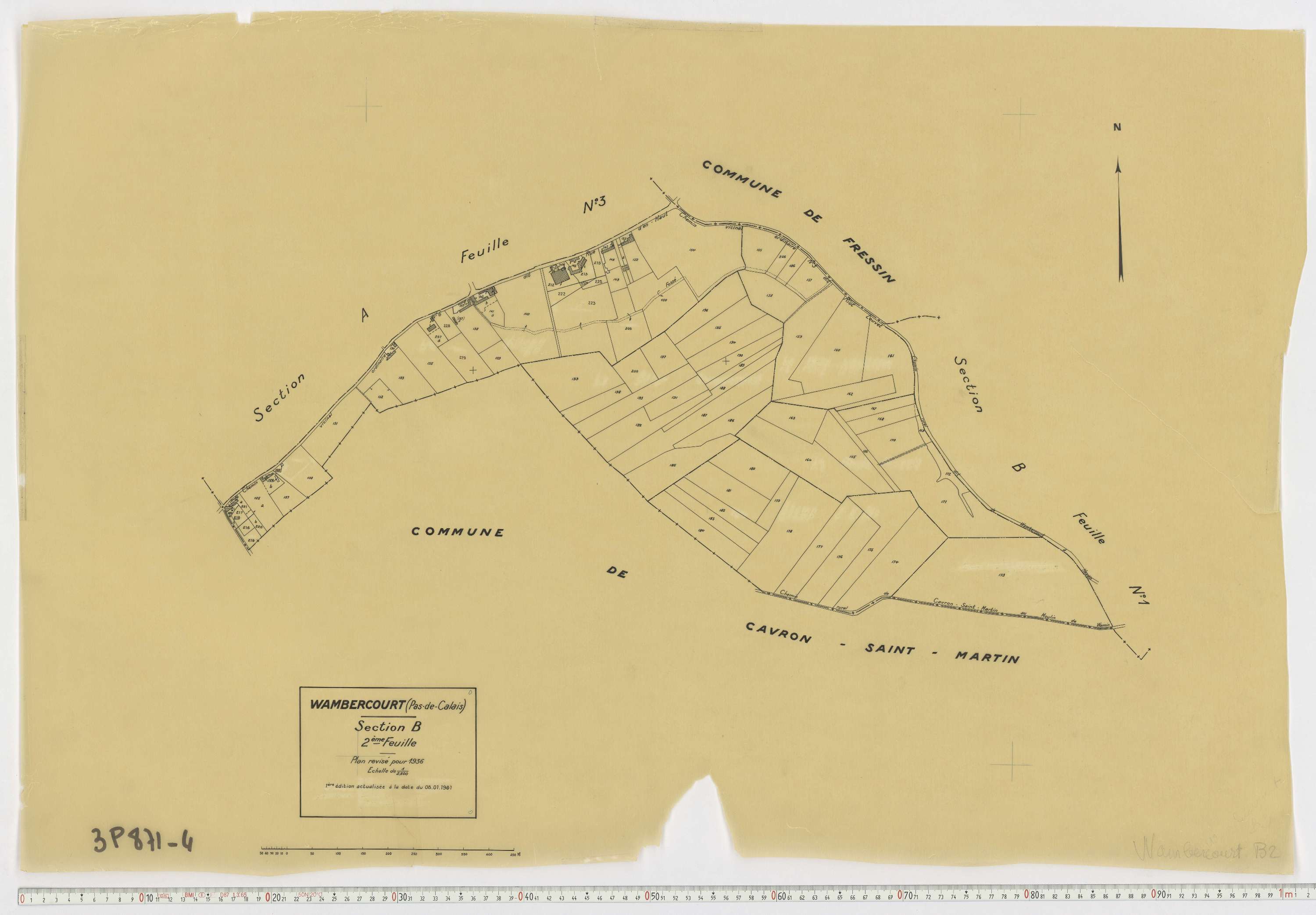 Wambercourt - Section B, feuille 2.