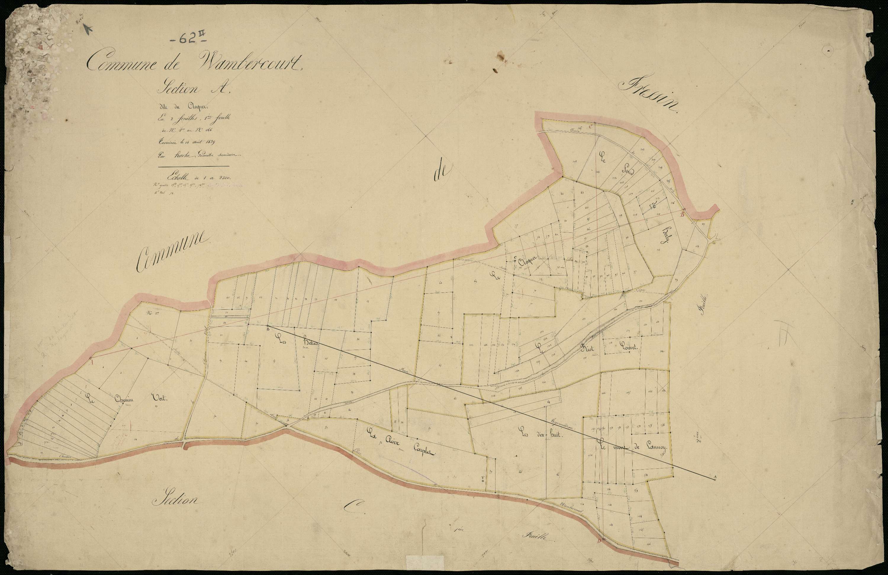 Wambercourt - Section A, 1re feuille