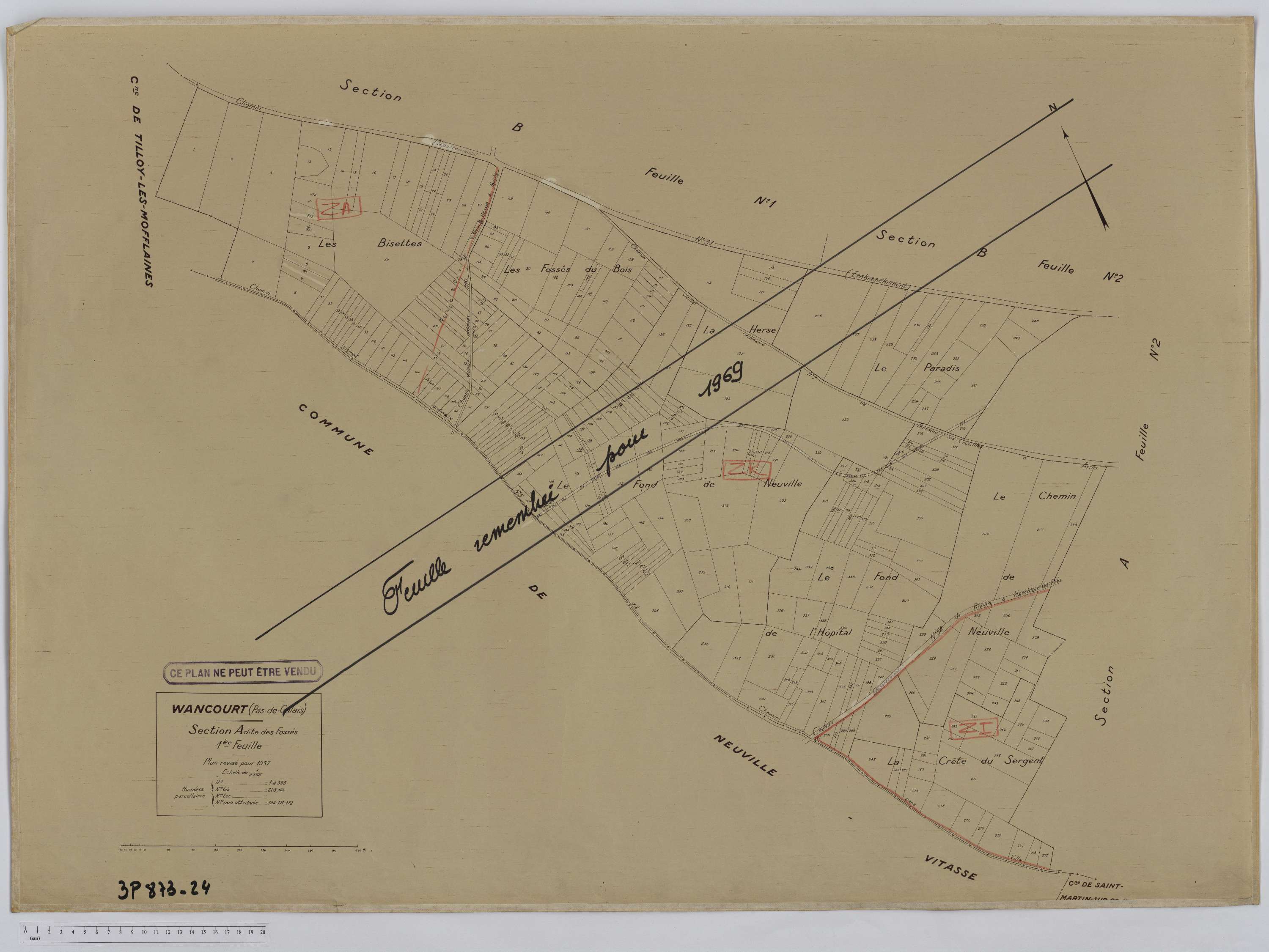 Wancourt - Section A, feuille 1.