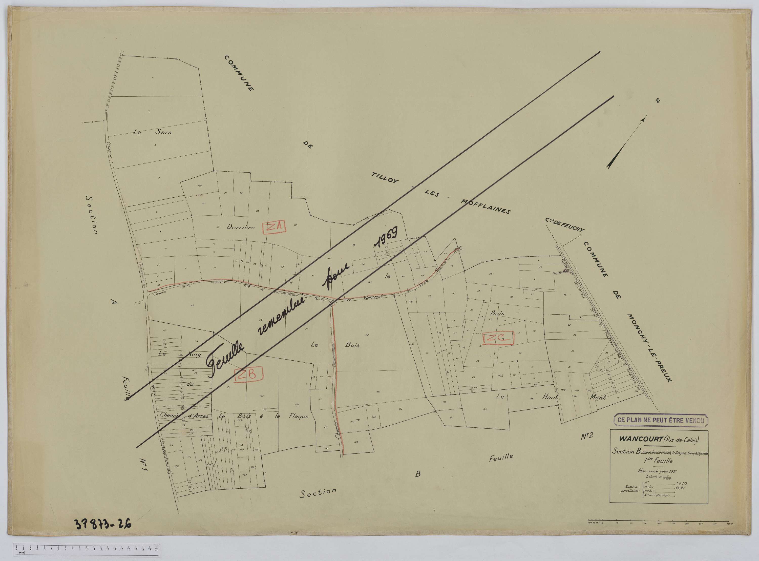 Wancourt - Section B, feuille 1.