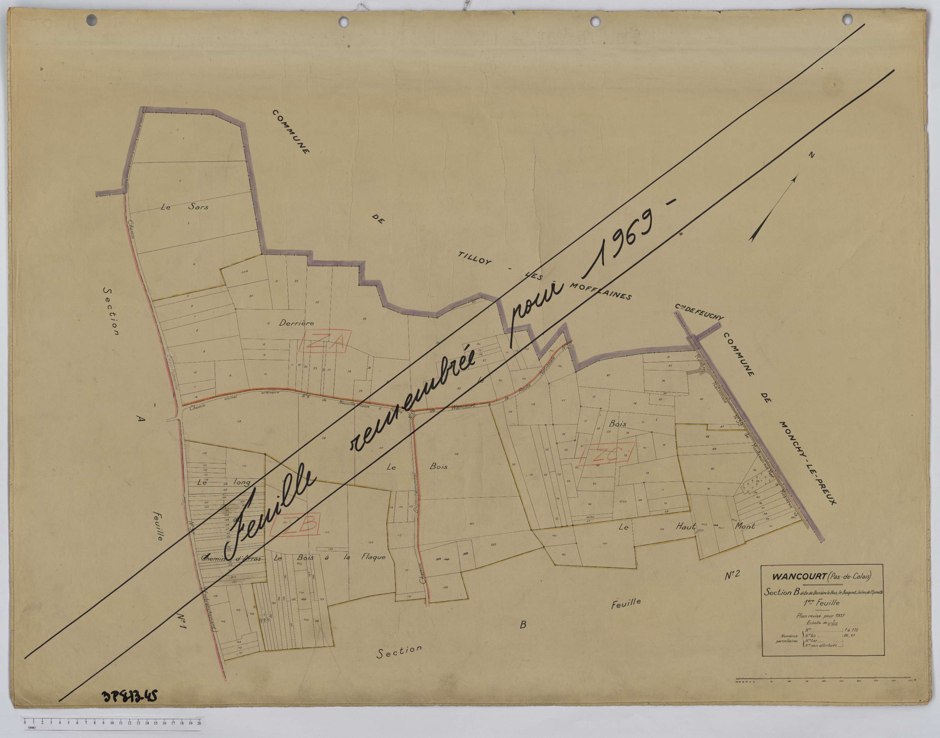 Wancourt - Section B, feuille 1.