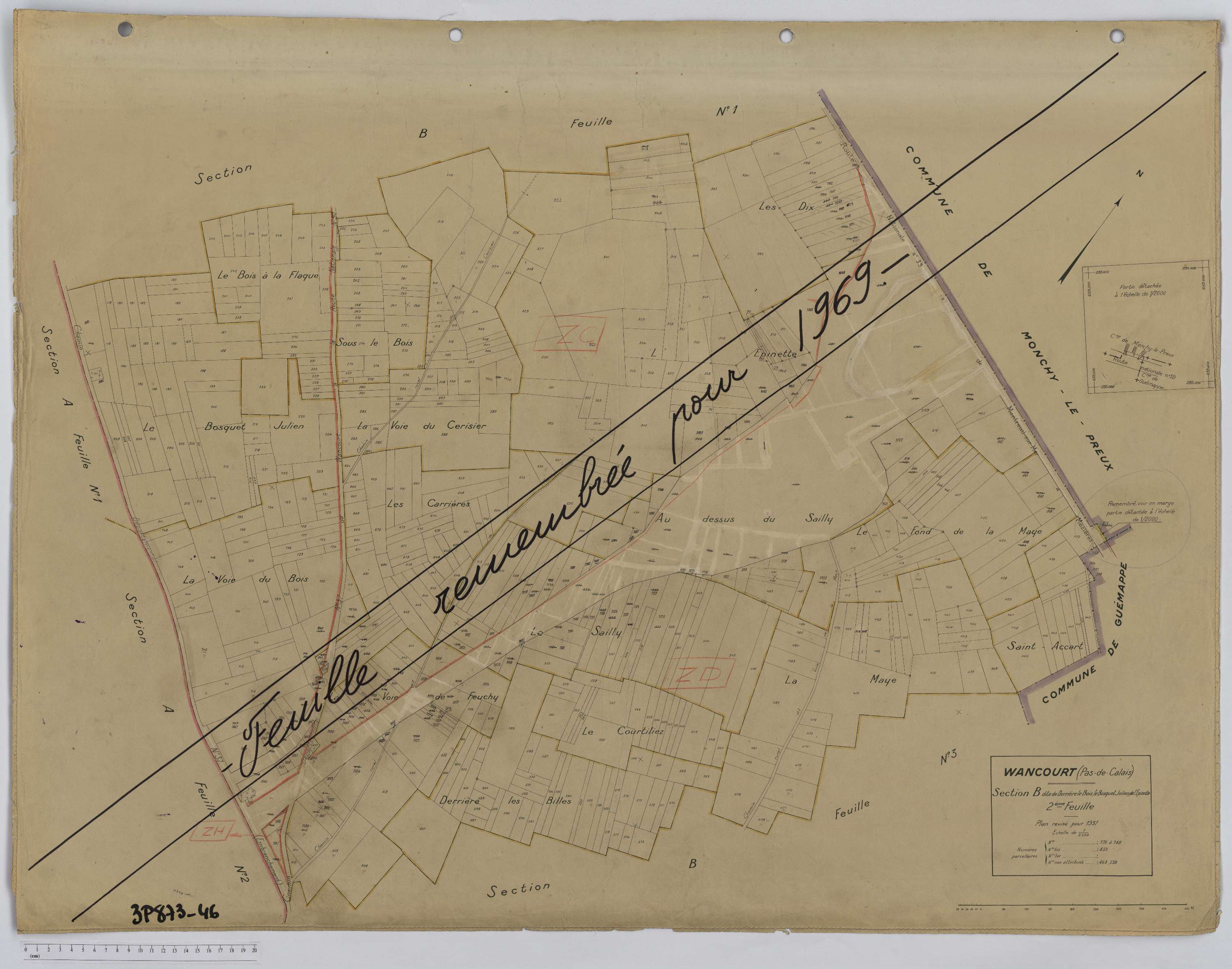 Wancourt - Section B, feuille 2.