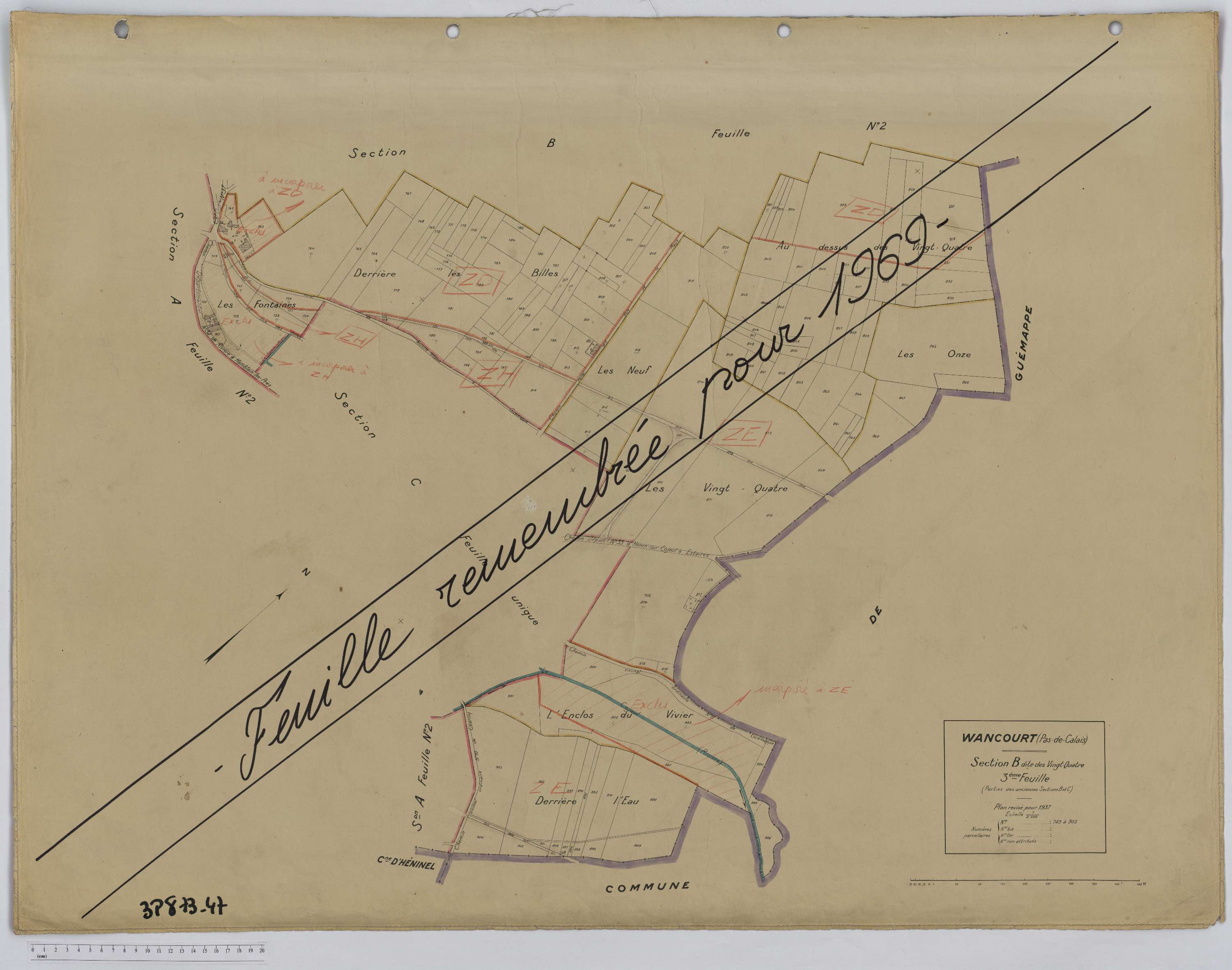 Wancourt - Section B, feuille 3.