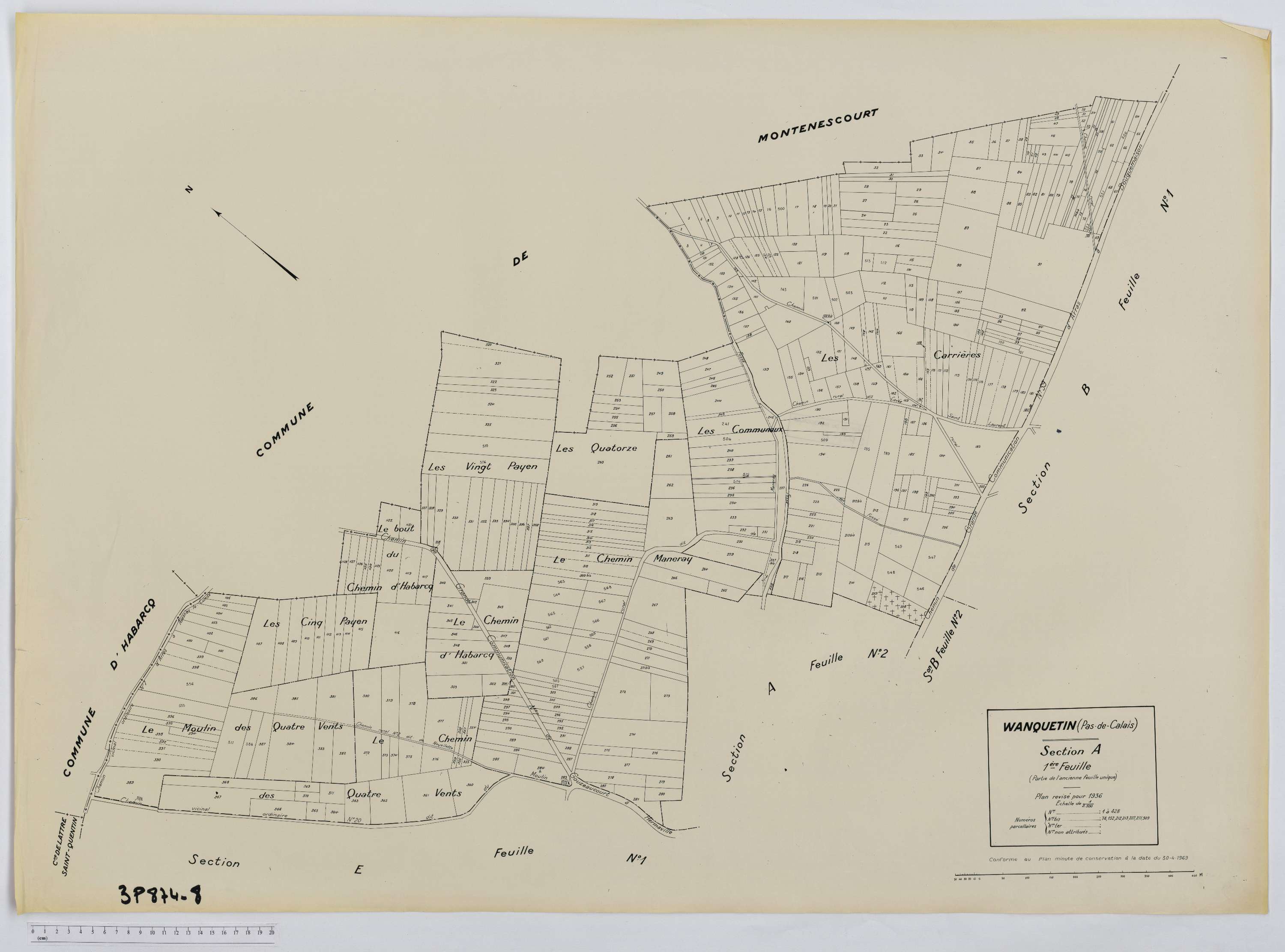 Wanquetin - Section A, feuille 1.
