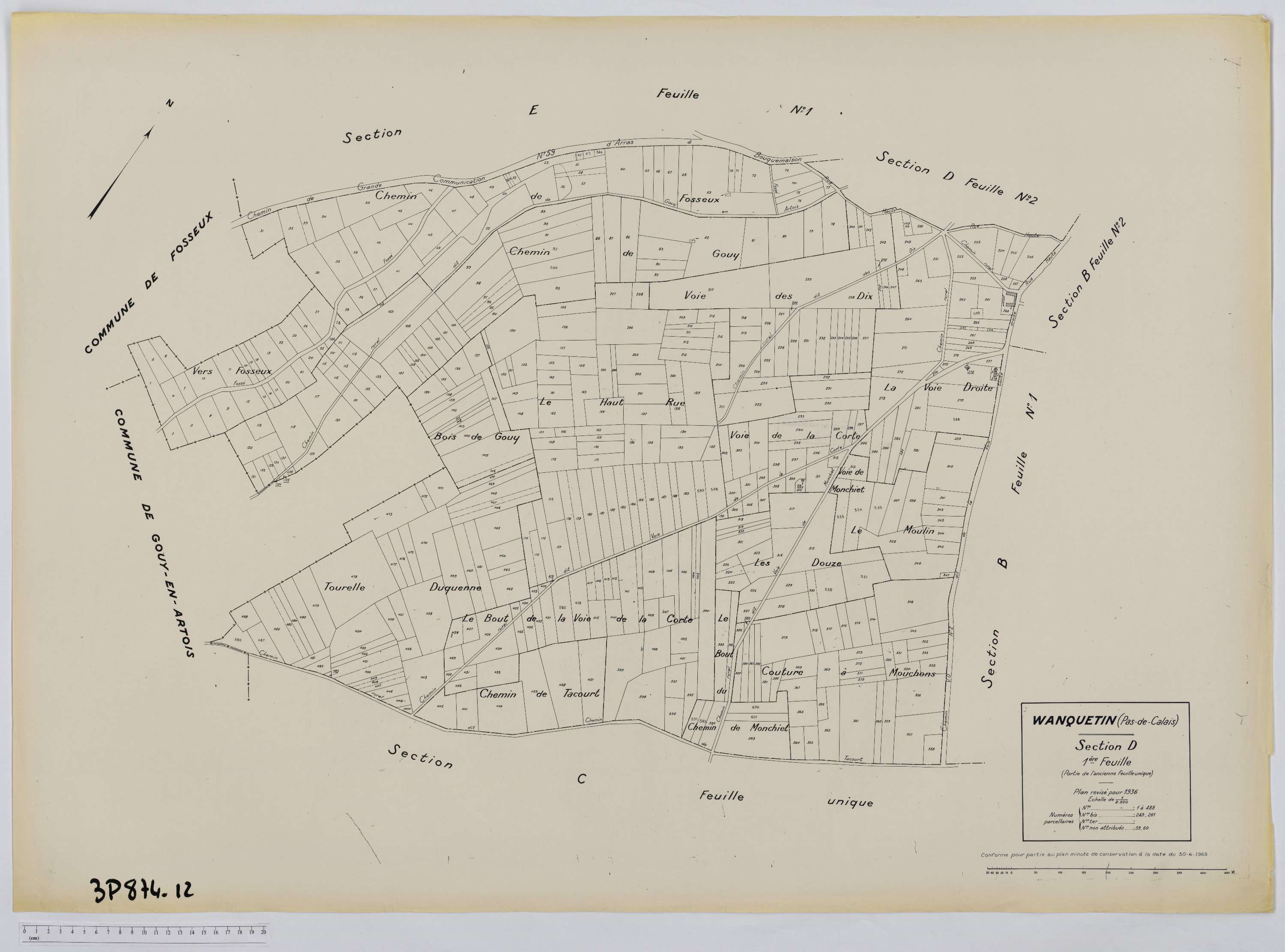Wanquetin - Section D, feuille 1.