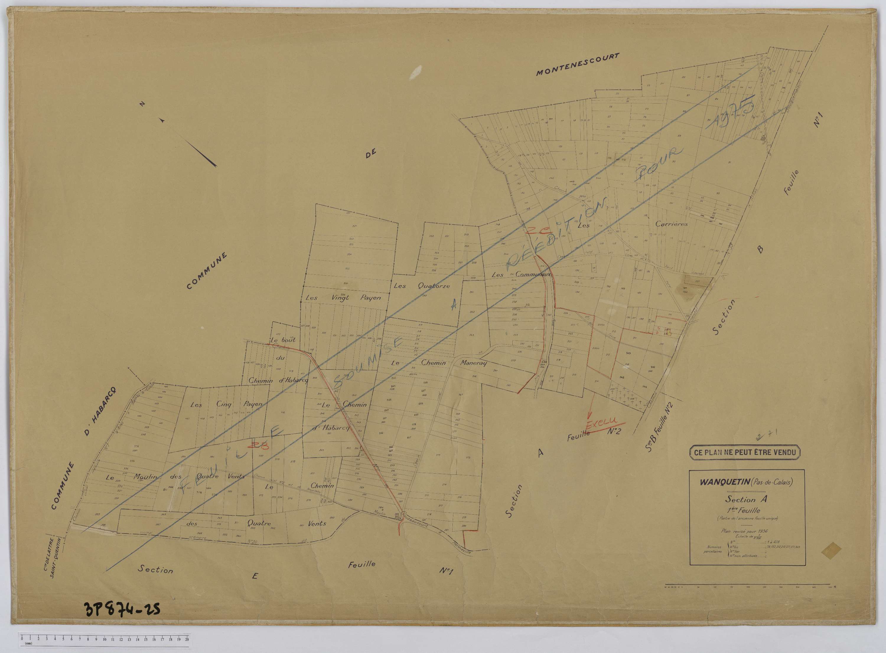 Wanquetin - Section A, feuille 1.