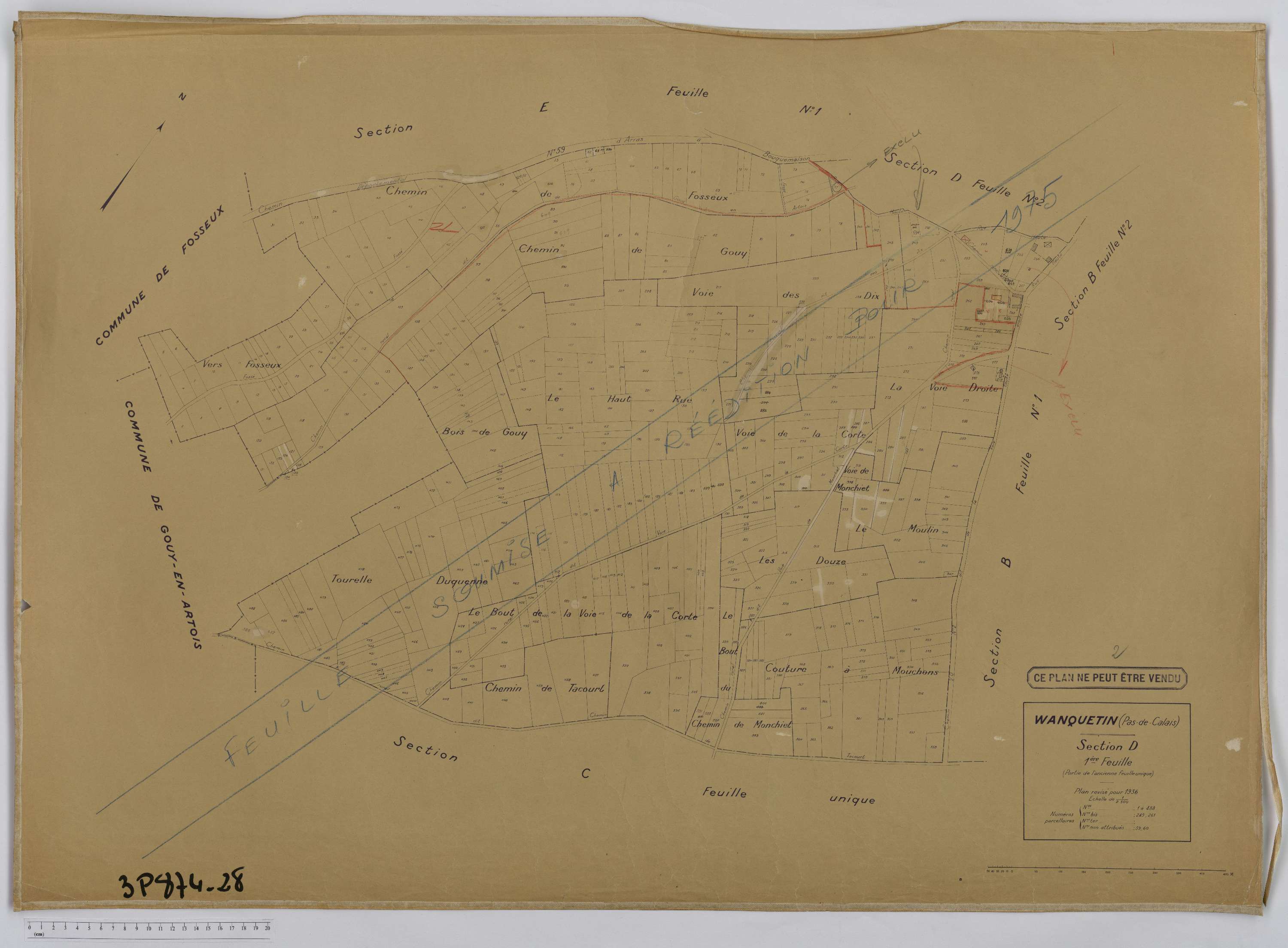 Wanquetin - Section D, feuille 1.