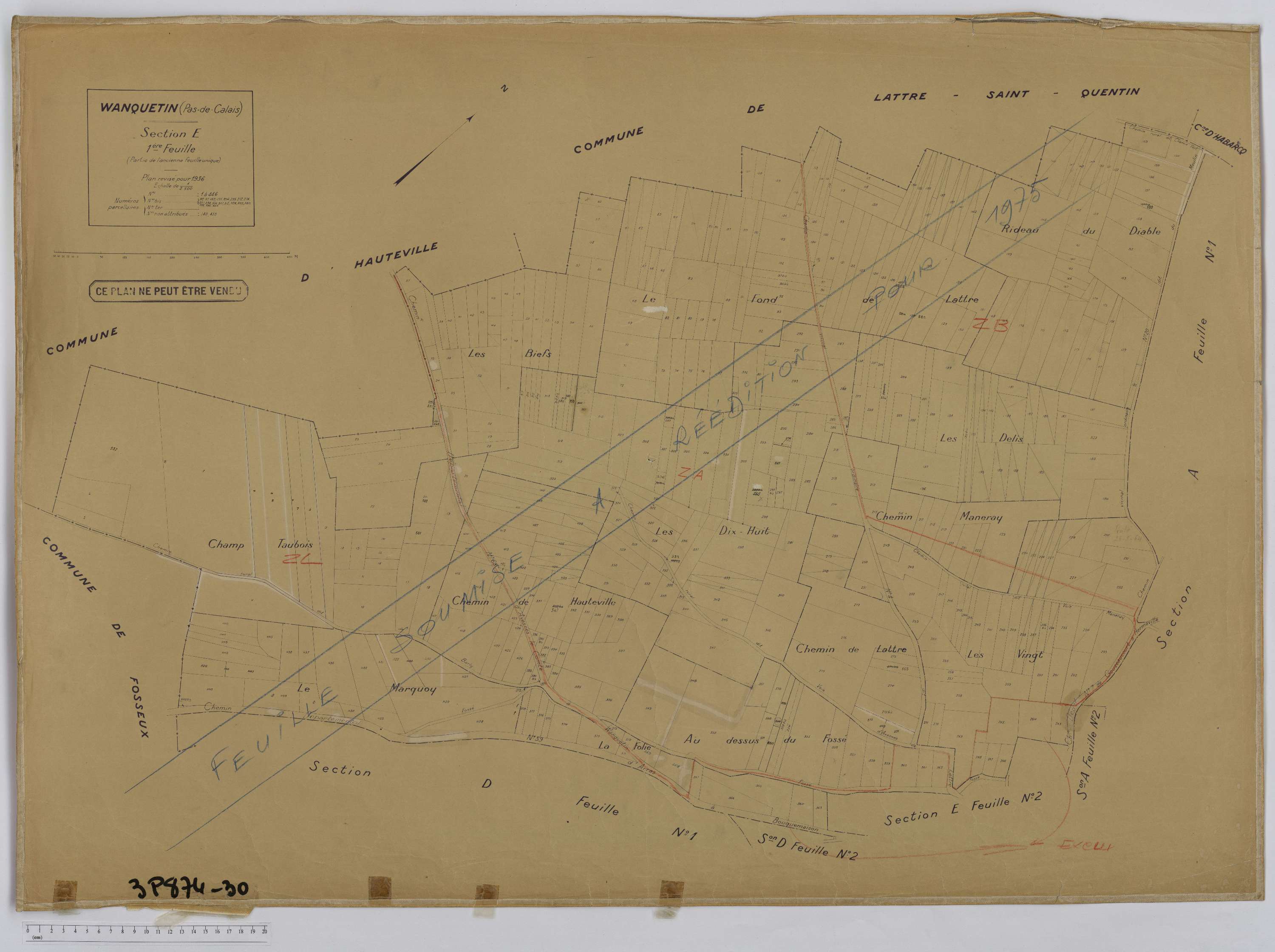 Wanquetin - Section E, feuille 1.