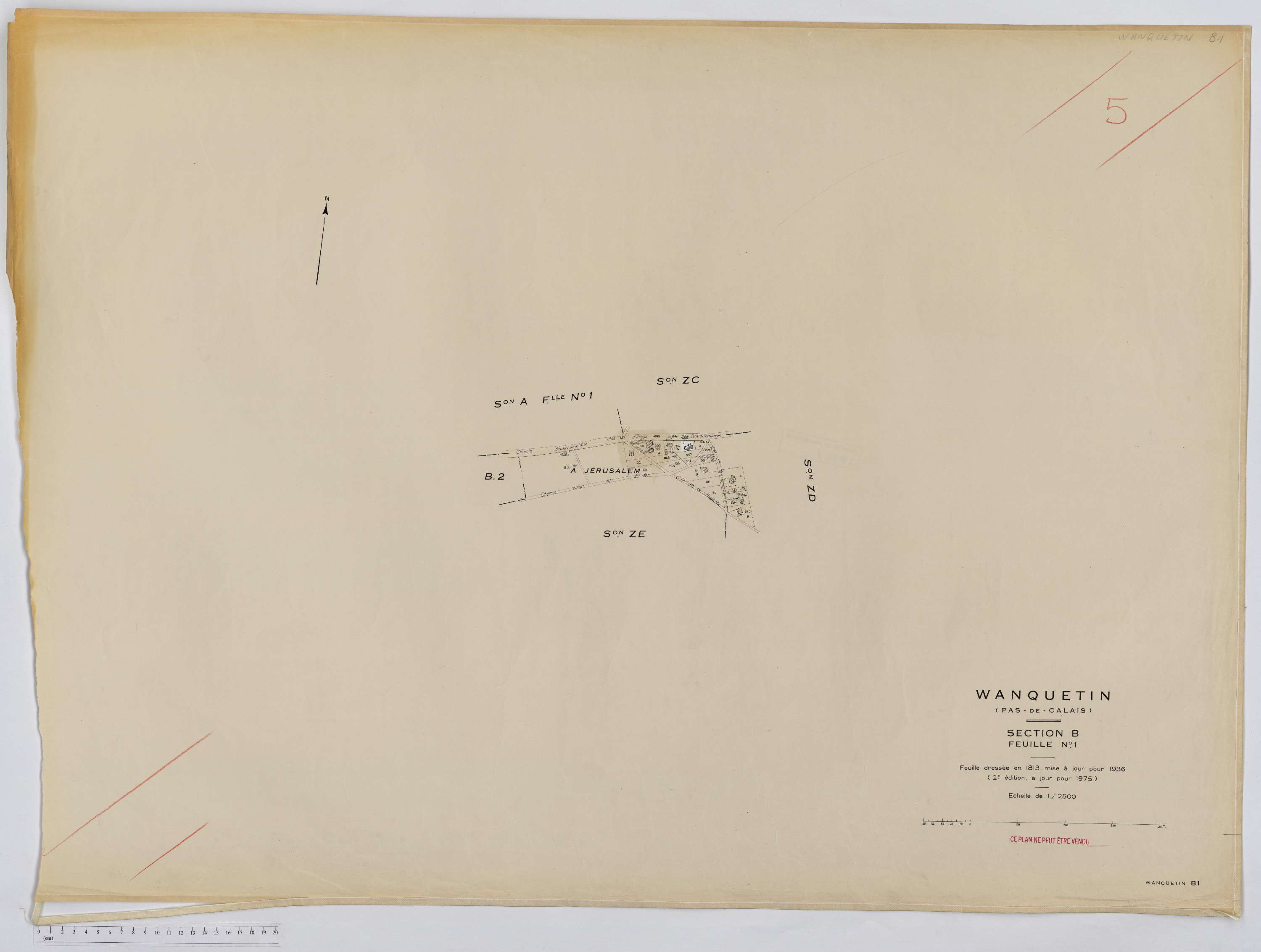 Wanquetin - Section B, feuille 1.