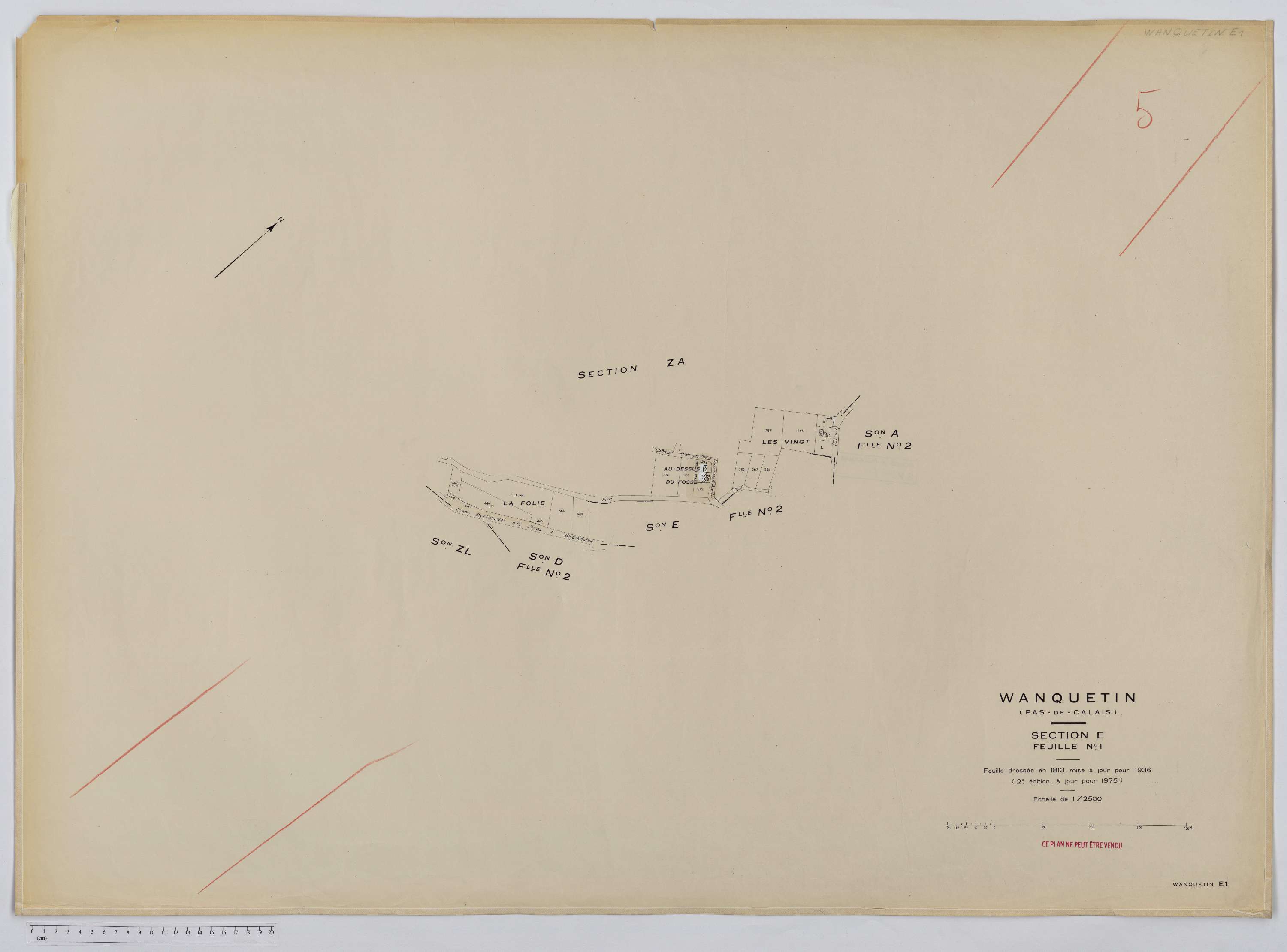 Wanquetin - Section E, feuille 1.