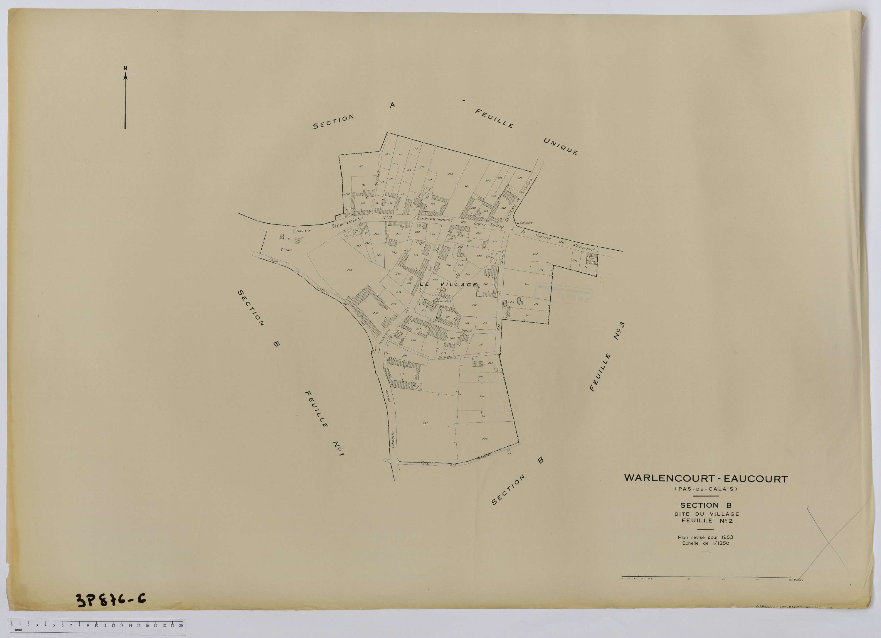 Warlencourt-Eaucourt - Section B, feuille 2.
