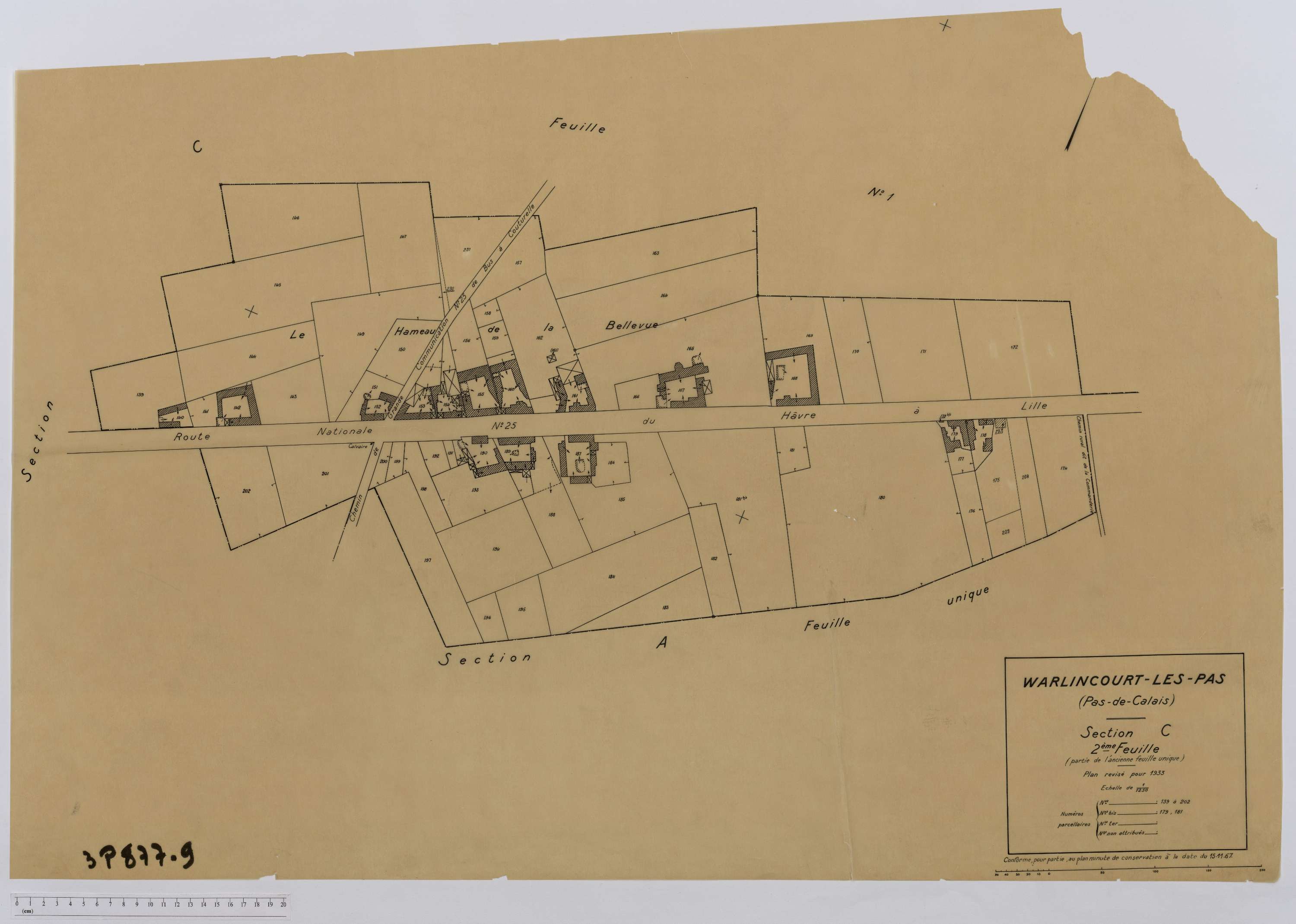 Warlincourt-lès-Pas - Section C, feuille 2.