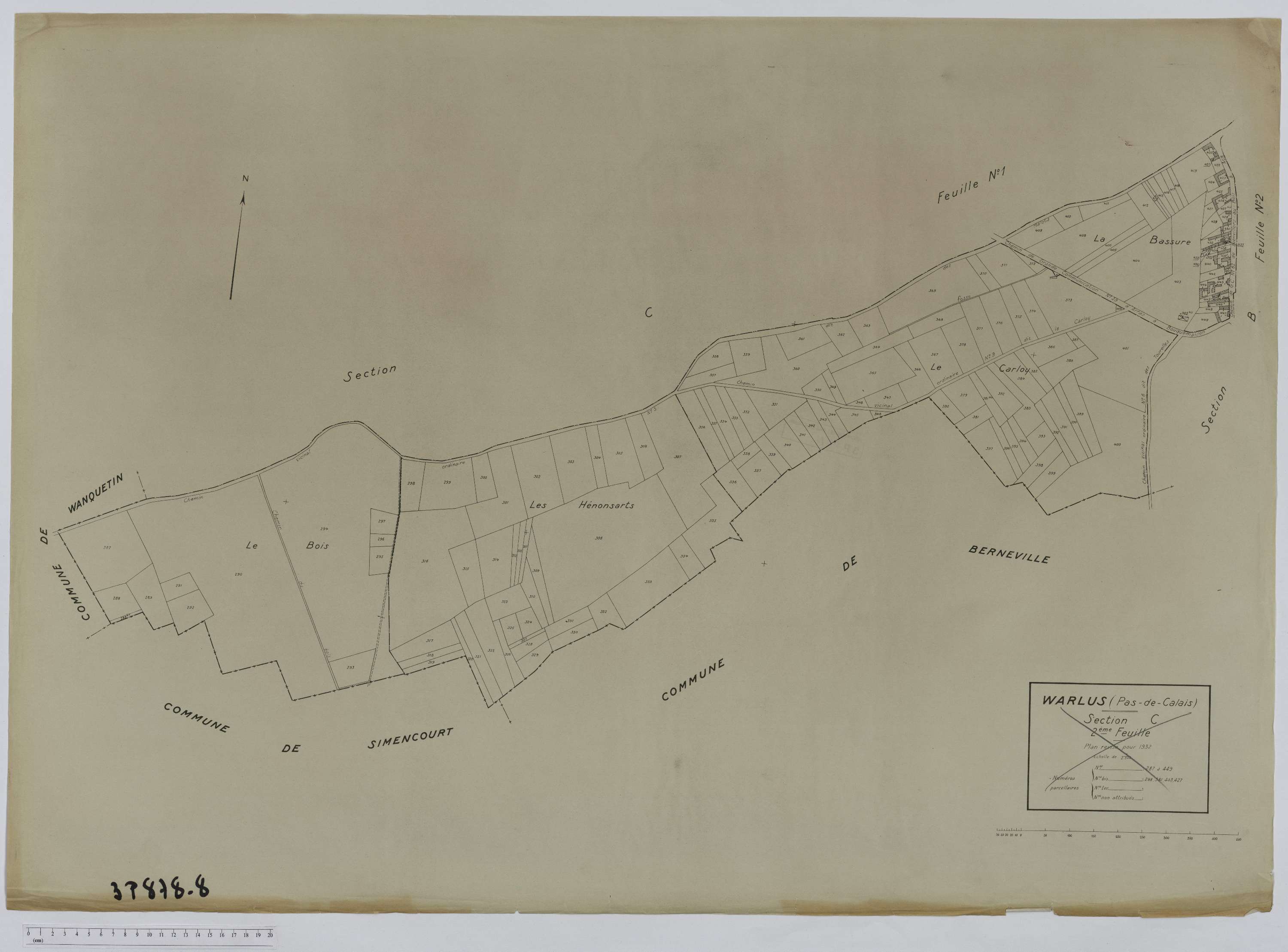 Warlus - Section C, feuille 2.