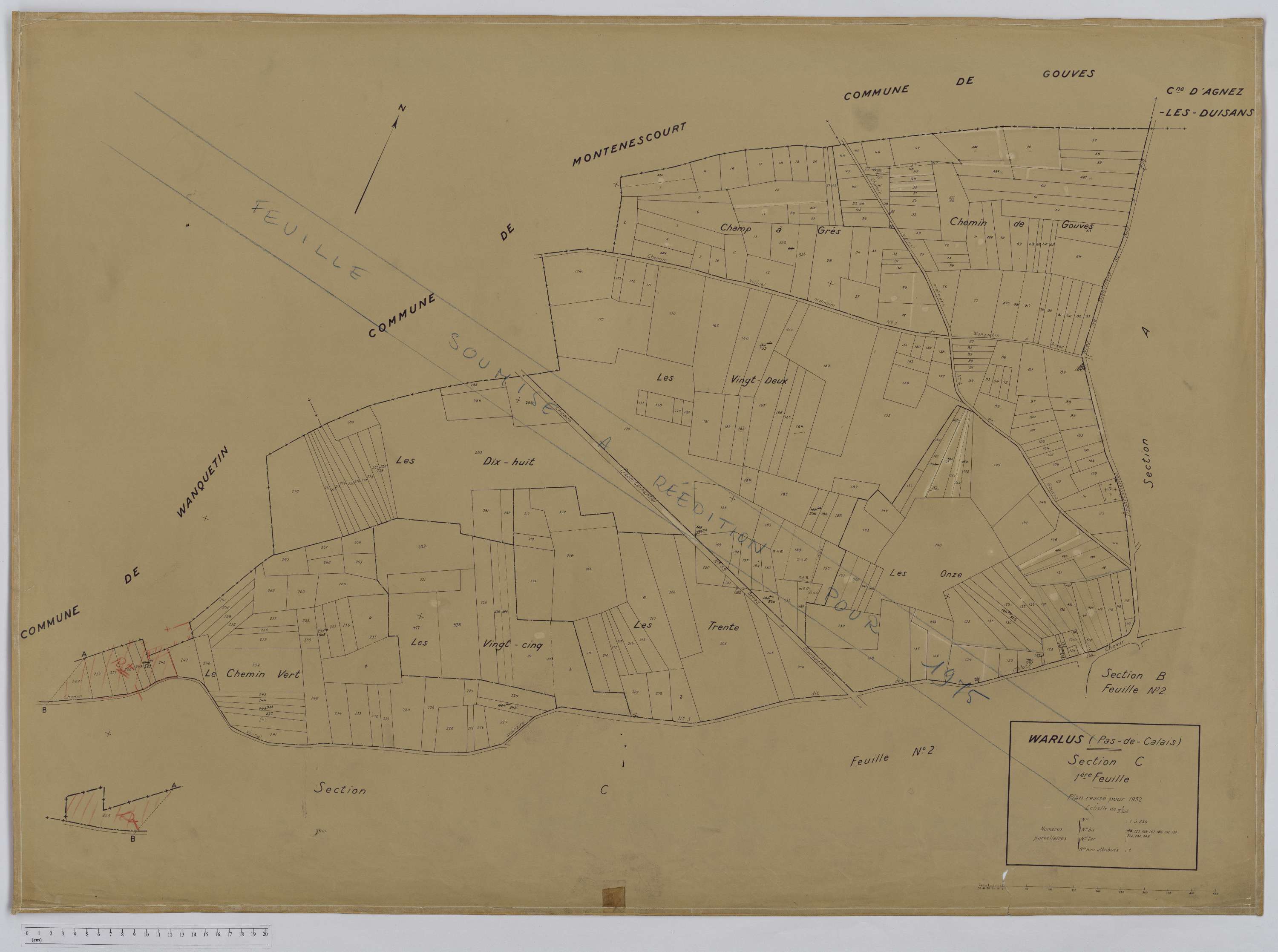 Warlus - Section C, feuille 1.