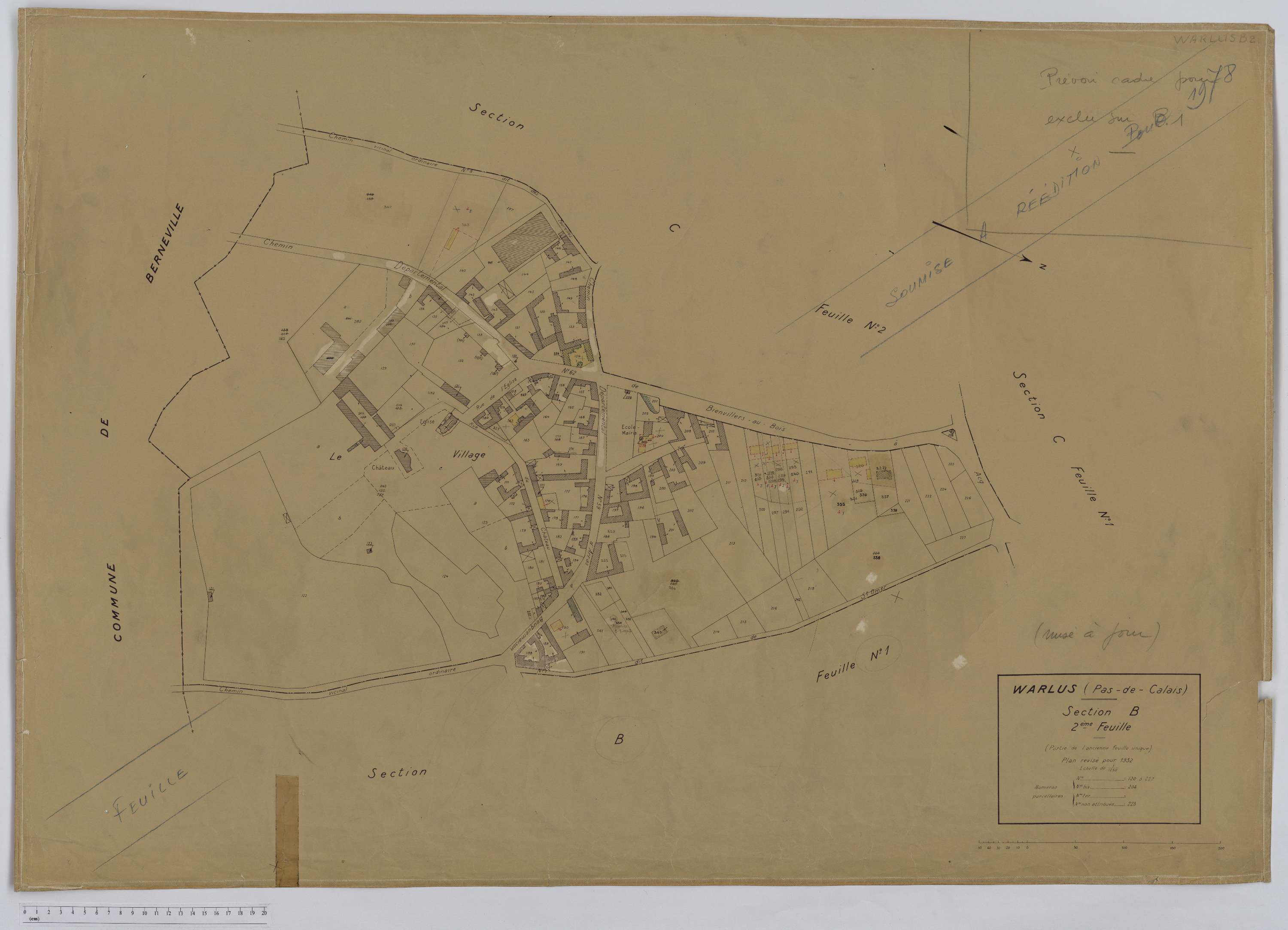 Warlus - Section B, feuille 2.