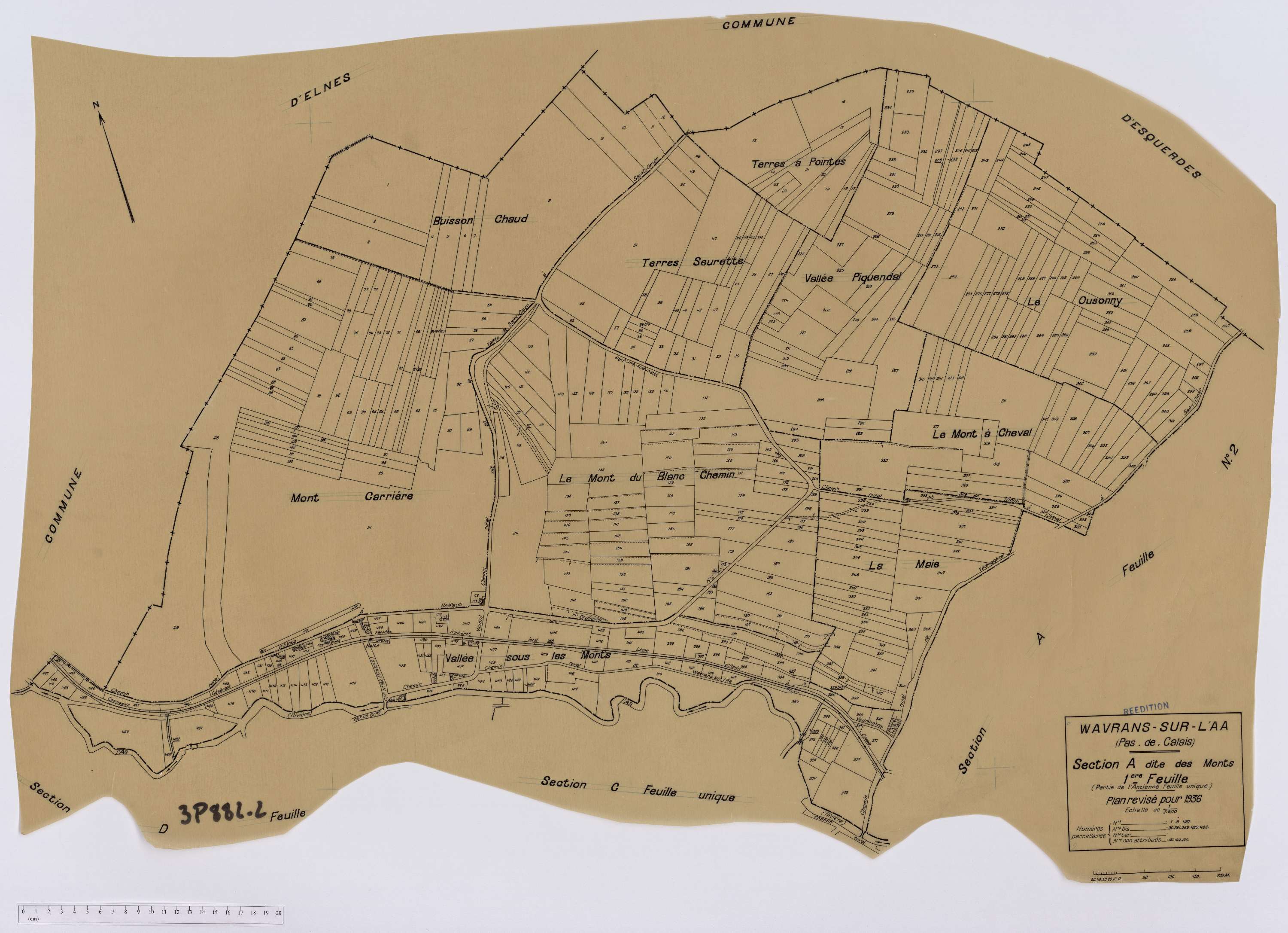 Wavrans-sur-l'Aa - Section A, feuille 1.
