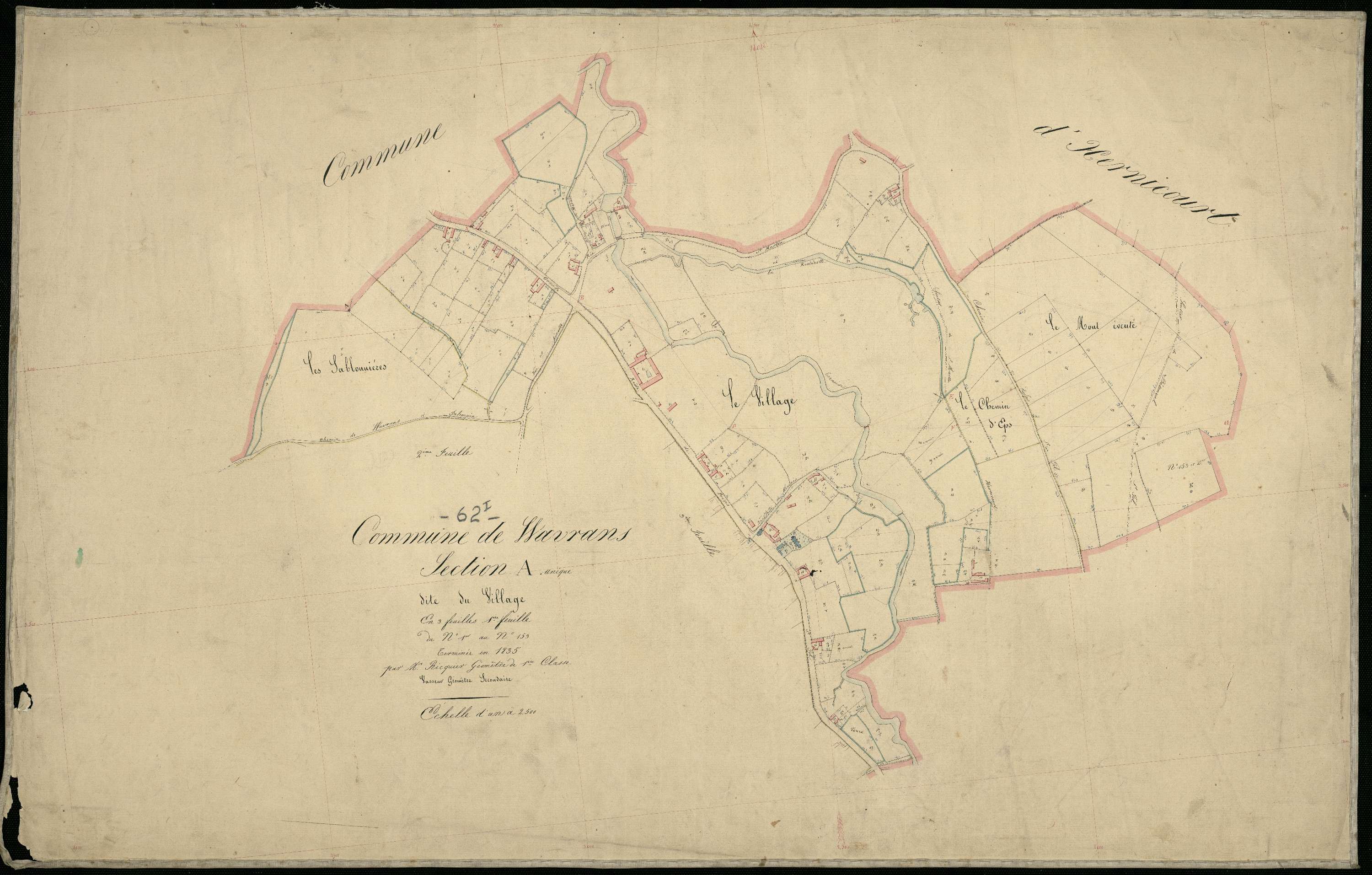 Wavrans-sur-Ternoise - Section A, 1re feuille