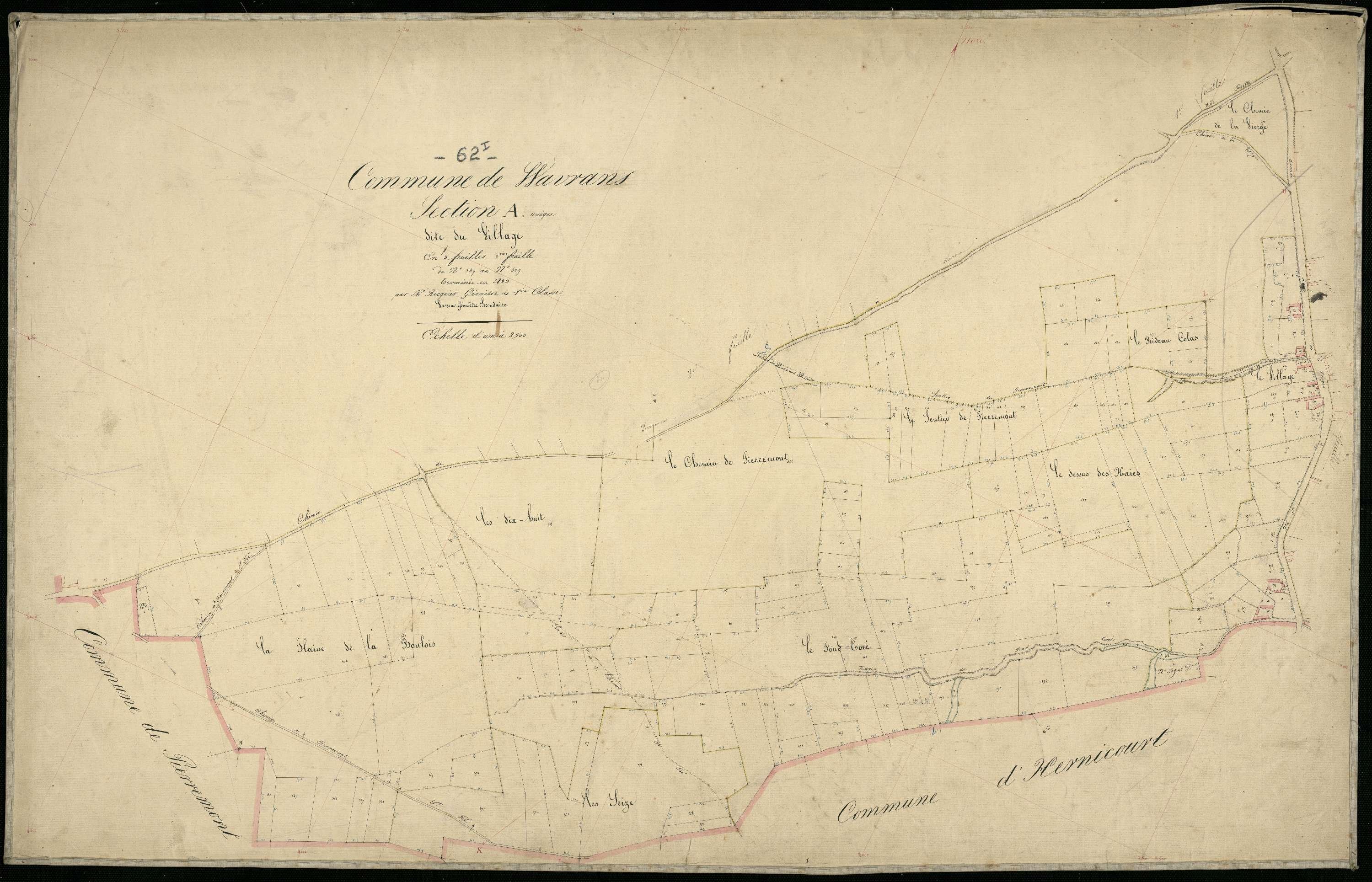 Wavrans-sur-Ternoise - Section A, 3e feuille