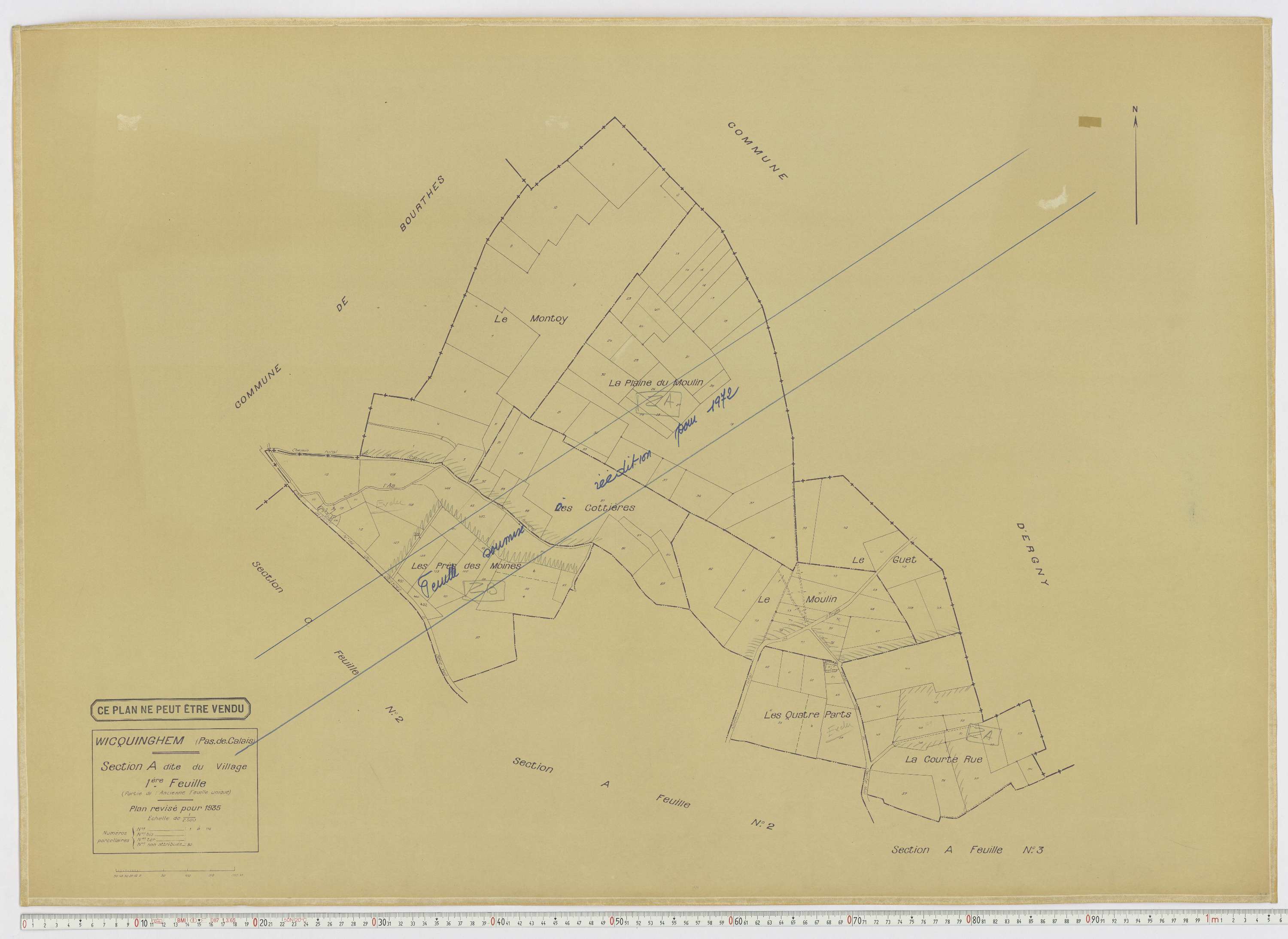 Wicquinghem - Section A, feuille 1.