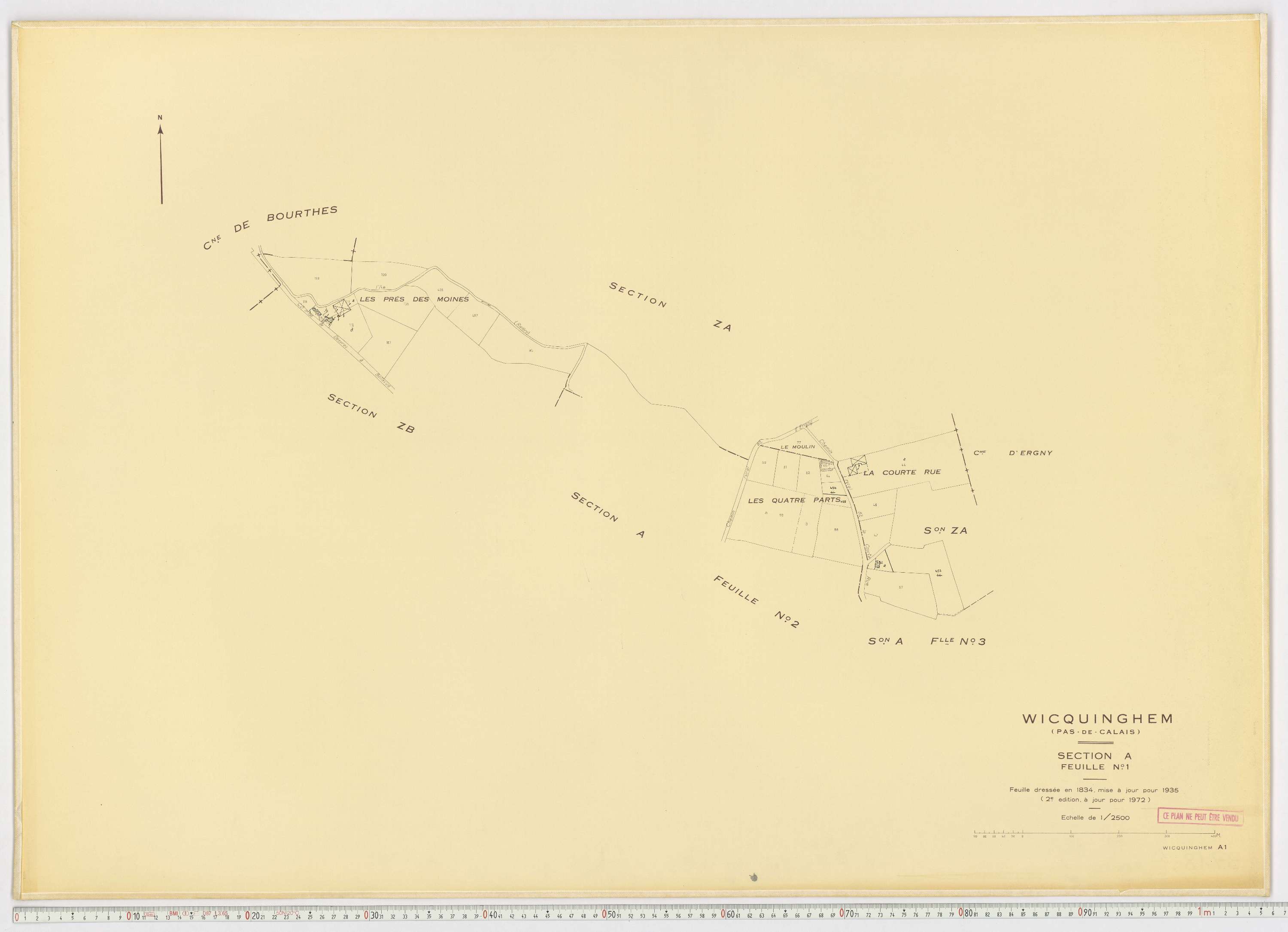 Wicquinghem - Section A, feuille 1.
