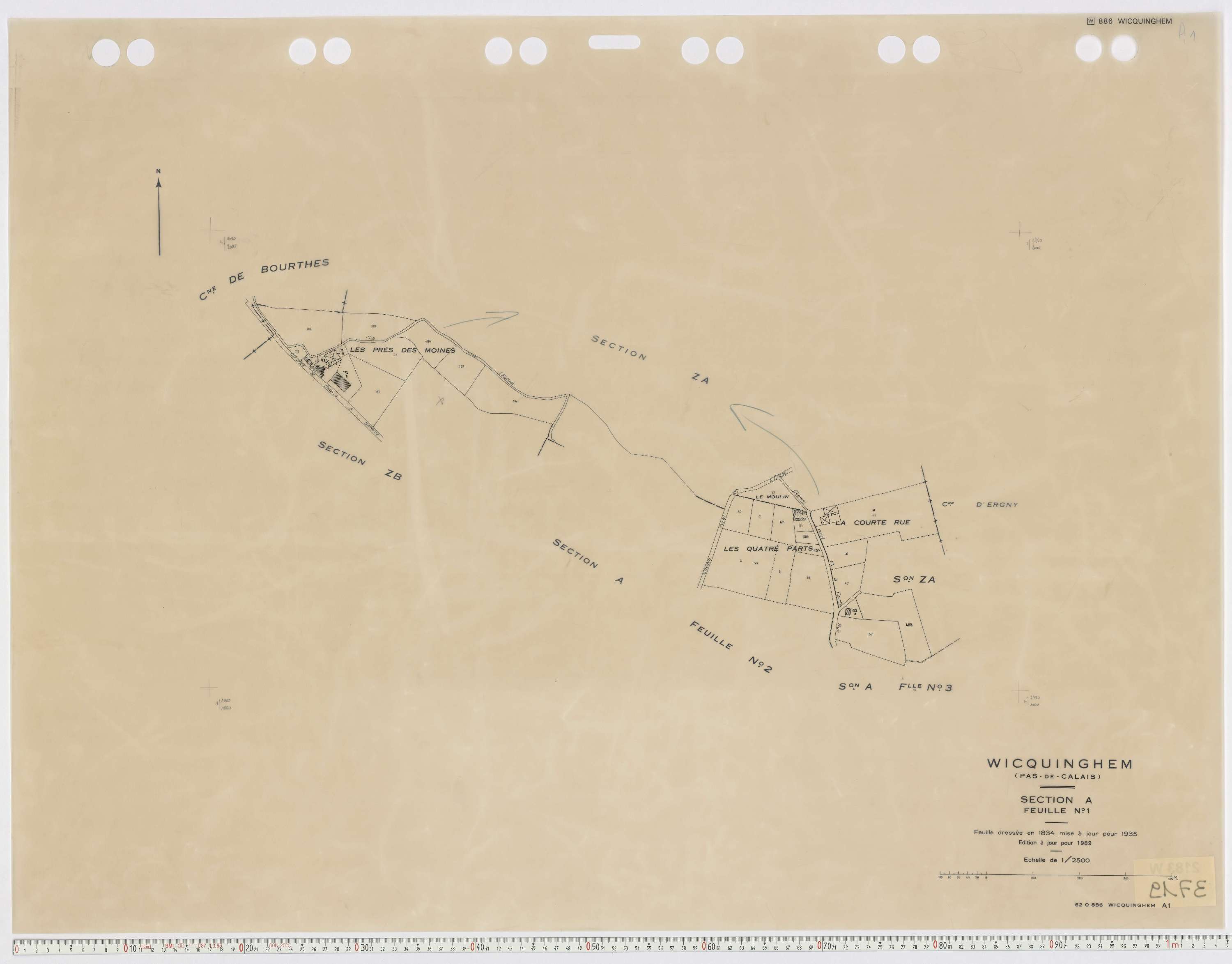 Wicquinghem - Section A, feuille 1.