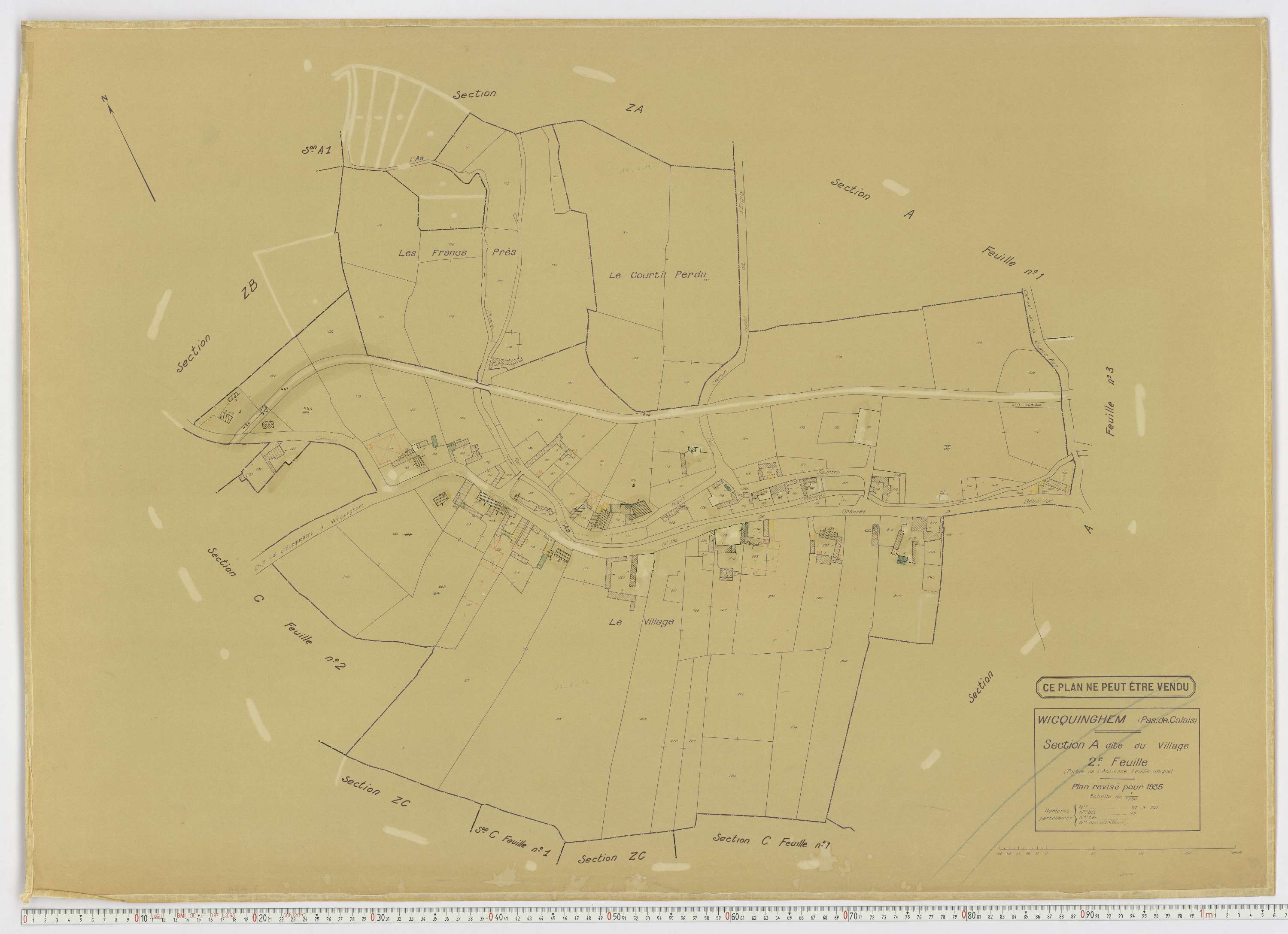 Wicquinghem - Section A, feuille 2.