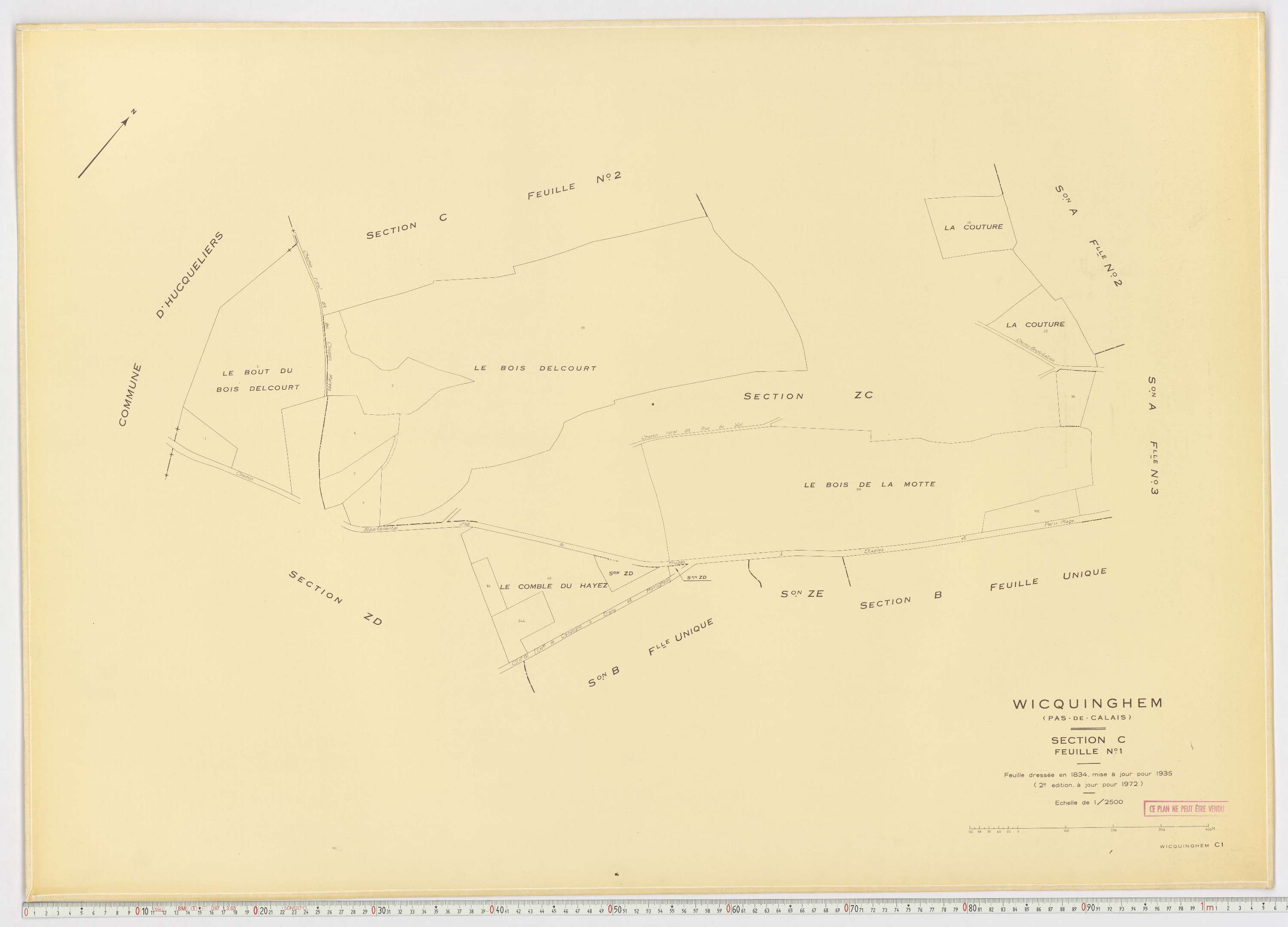 Wicquinghem - Section C, feuille 1.