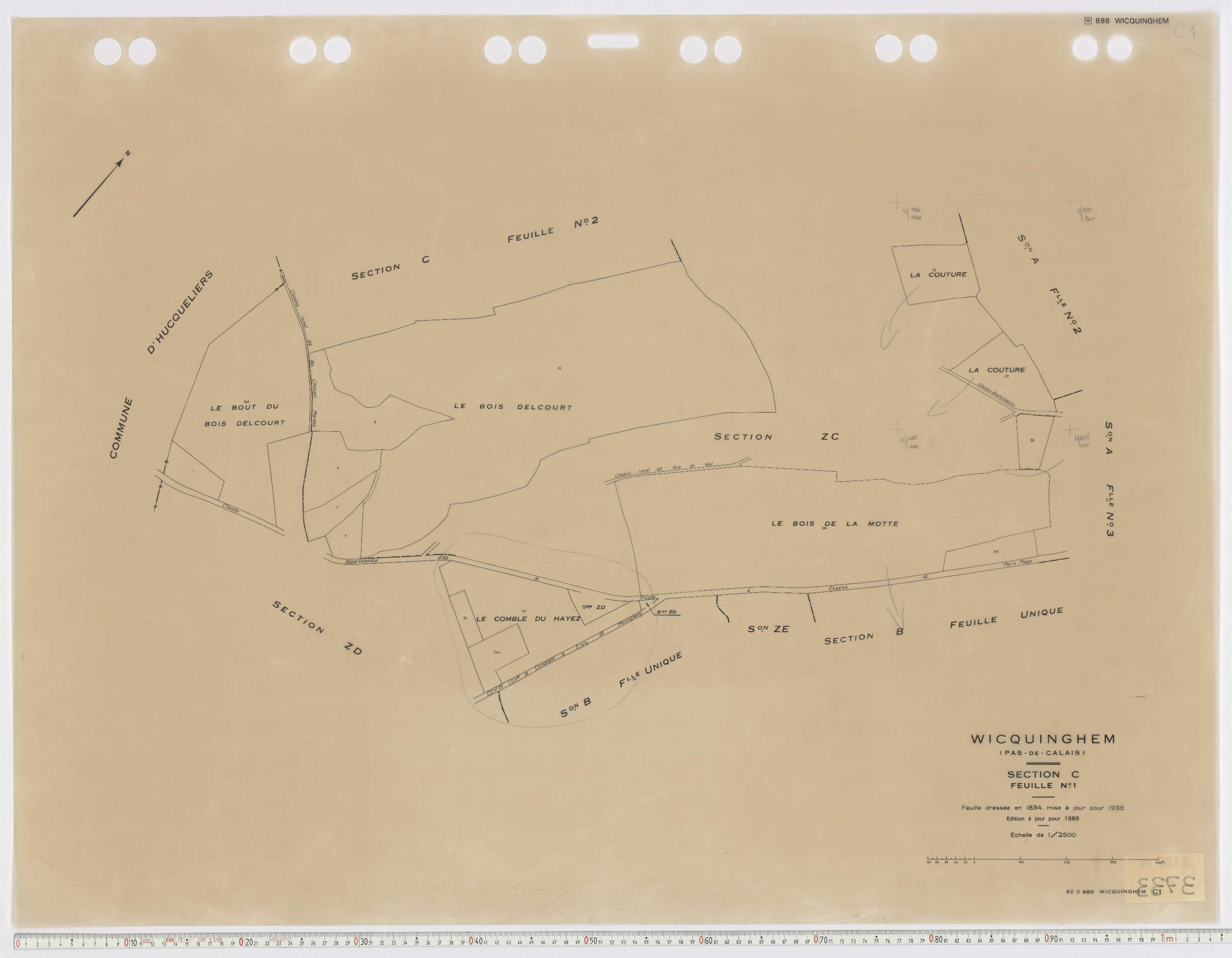 Wicquinghem - Section C, feuille 1.